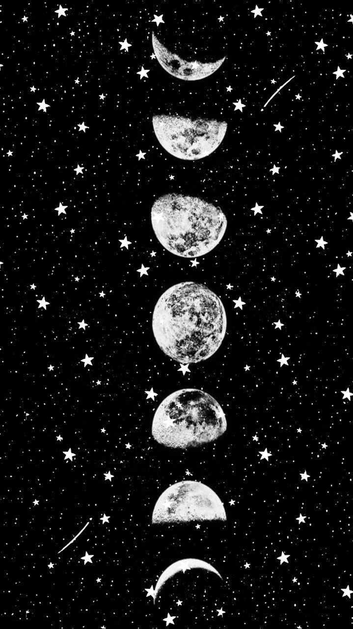 Galaxie Hintergrundbild 719x1280. Moon And Stars Wallpaper