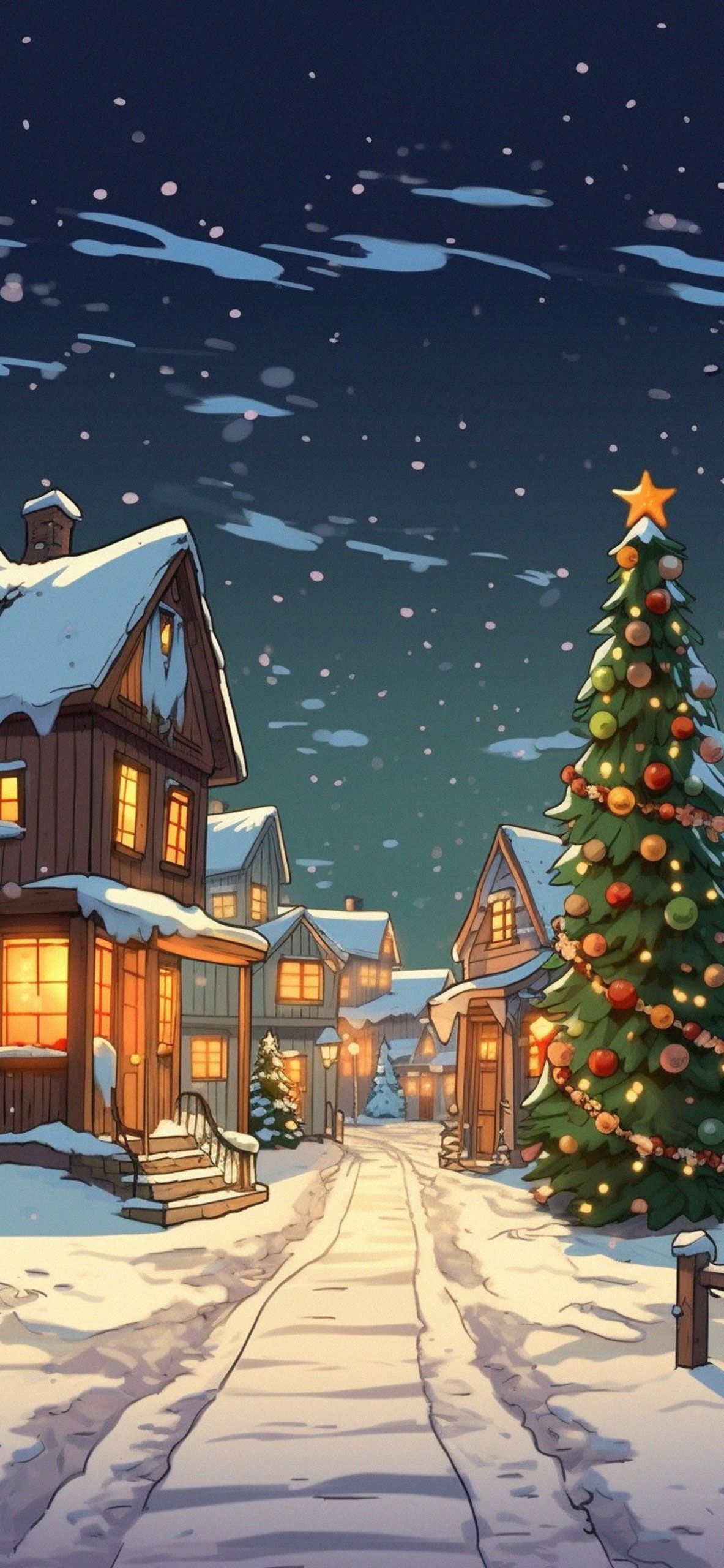  Winter Weihnachten Hintergrundbild 1183x2560. Christmas Village Beautiful Wallpaper HD Winter Wallpaper