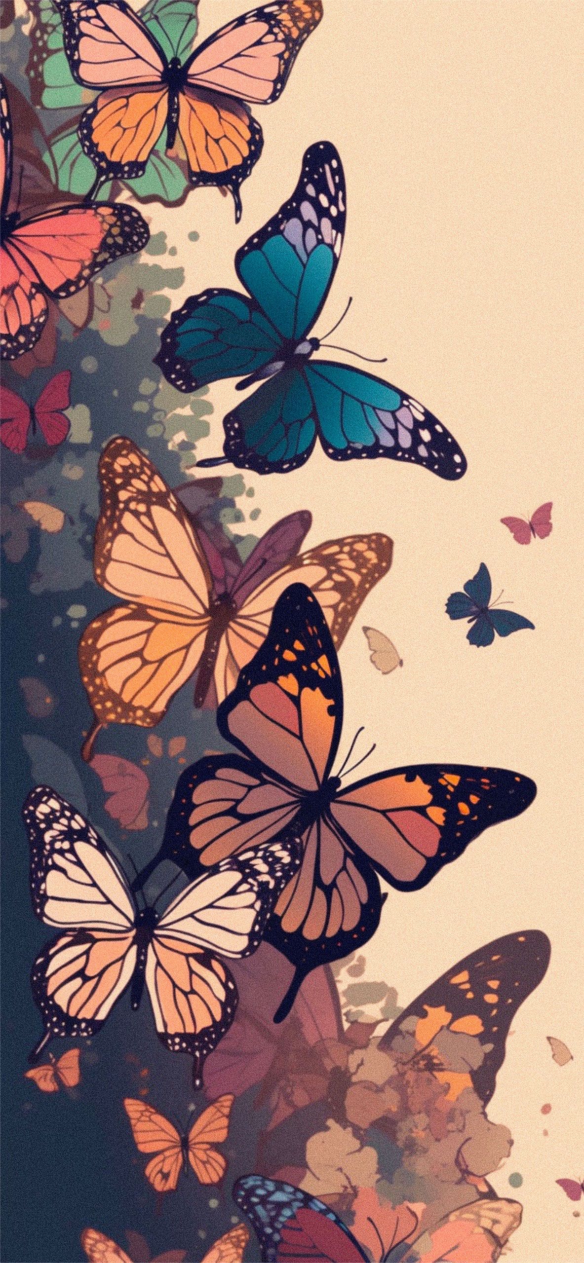  Schmetterling Hintergrundbild 1183x2560. Butterflies Aesthetic Beige Wallpaper Butterfly Wallpaper