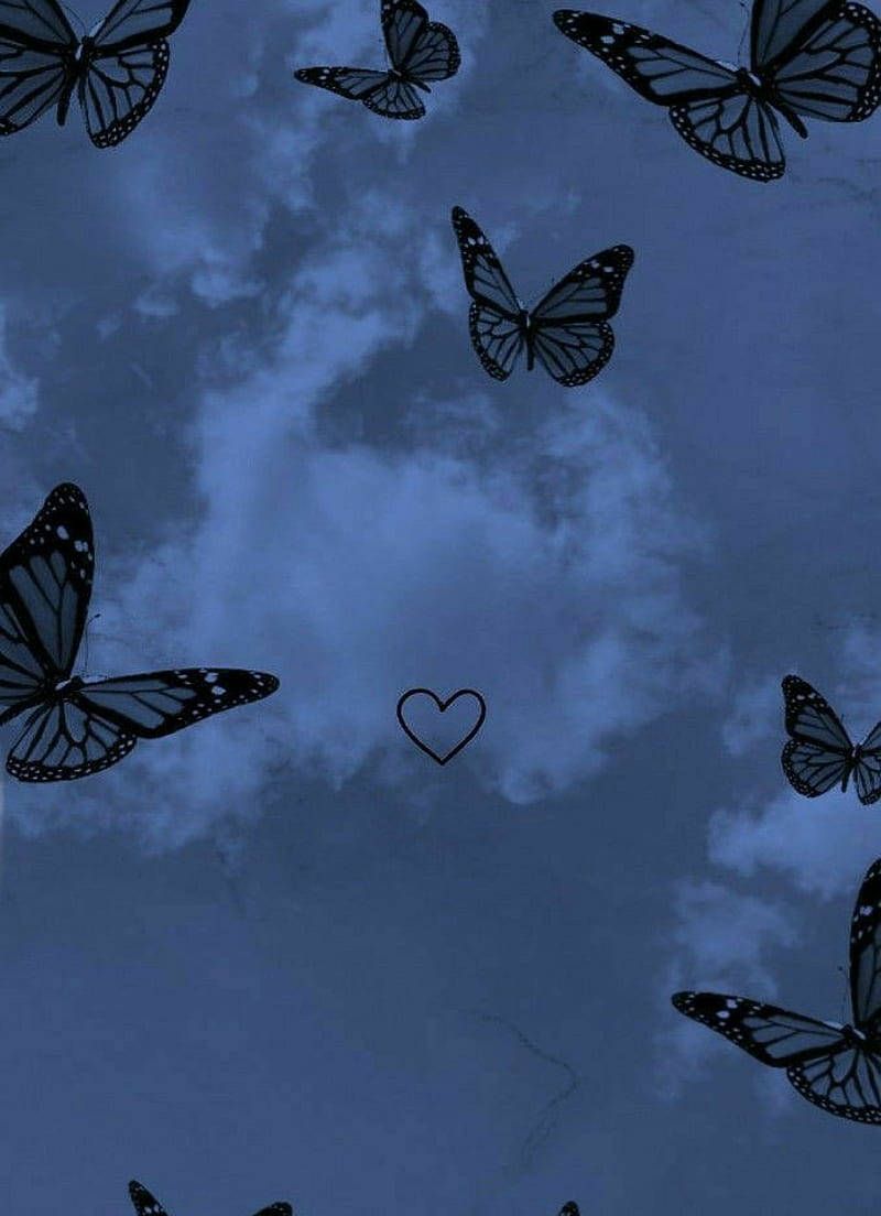  Schmetterling Hintergrundbild 800x1104. Download Clouds And Butterflies Pretty Aesthetic Wallpaper
