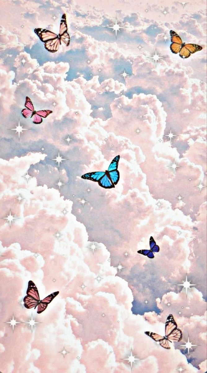  Schmetterling Hintergrundbild 668x1200. Aesthetic colorful butterfly Wallpaper Download