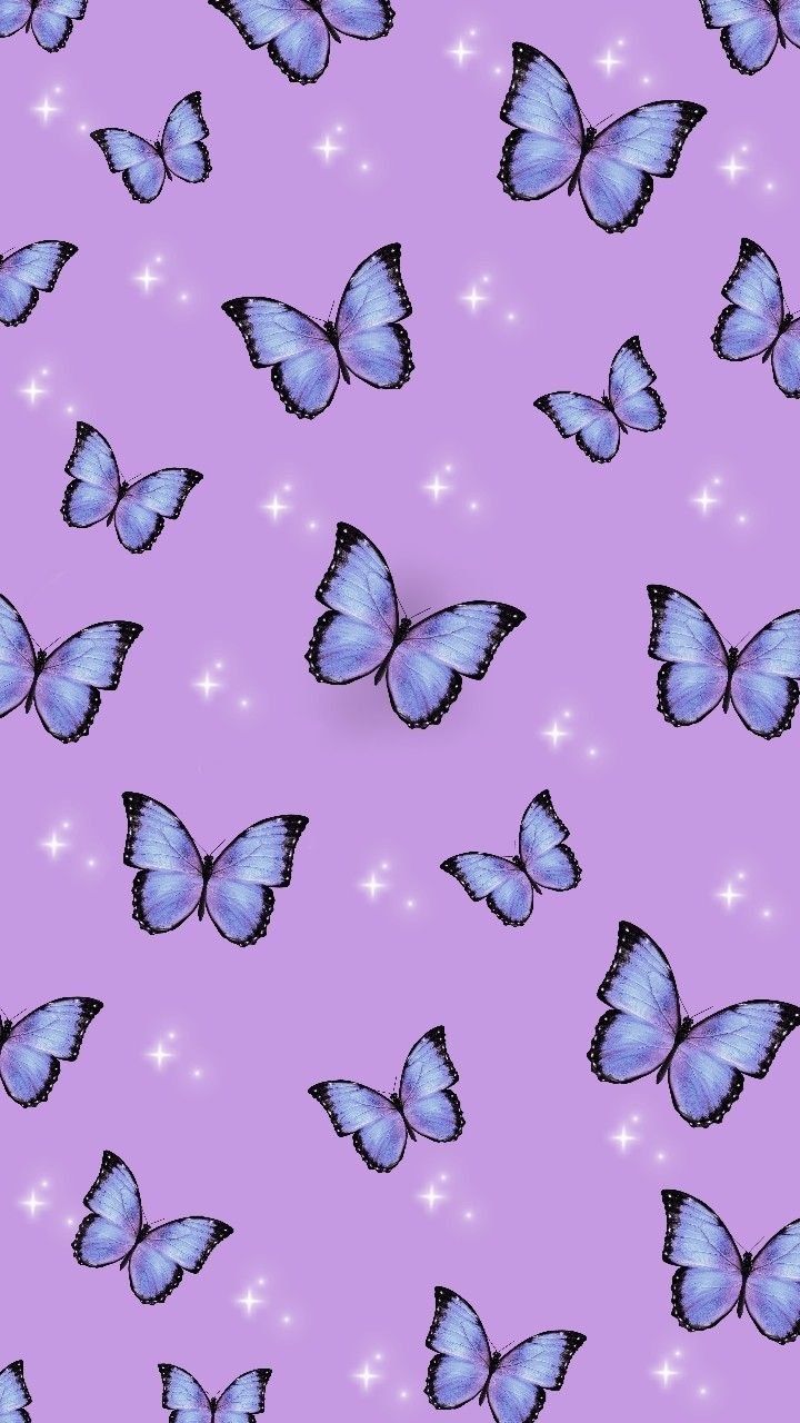  Schmetterling Hintergrundbild 720x1280. Purple butterfly aesthetic Wallpaper Download
