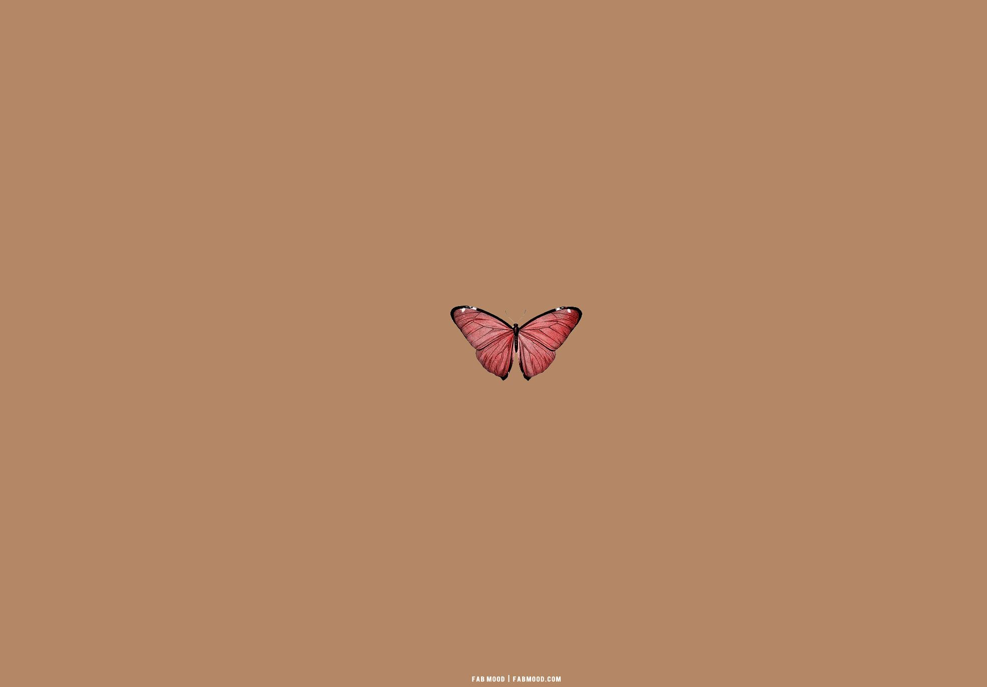  Schmetterling Hintergrundbild 1970x1371. Brown Aesthetic Wallpaper for Laptop : Red Butterfly Brown Aesthetic