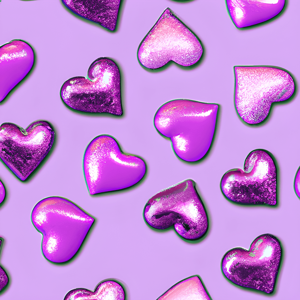 Herzen 3D Hintergrundbild 1024x1024. Glitzernde 3D Herzen In Rosa Und Violett · Creative Fabrica