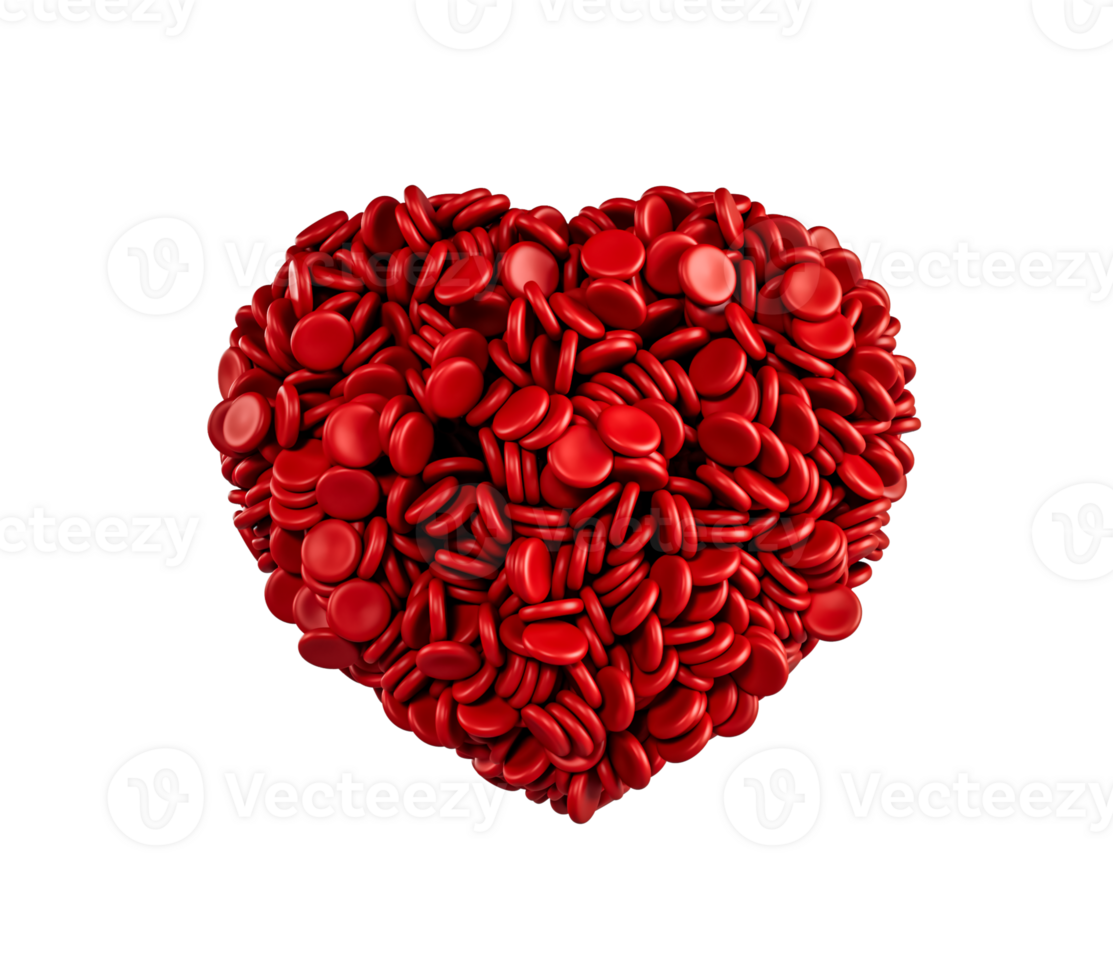  Herzen 3D Hintergrundbild 1113x980. rot Blut Zellen im gestalten von Herz 3D Illustration 27243824 PNG