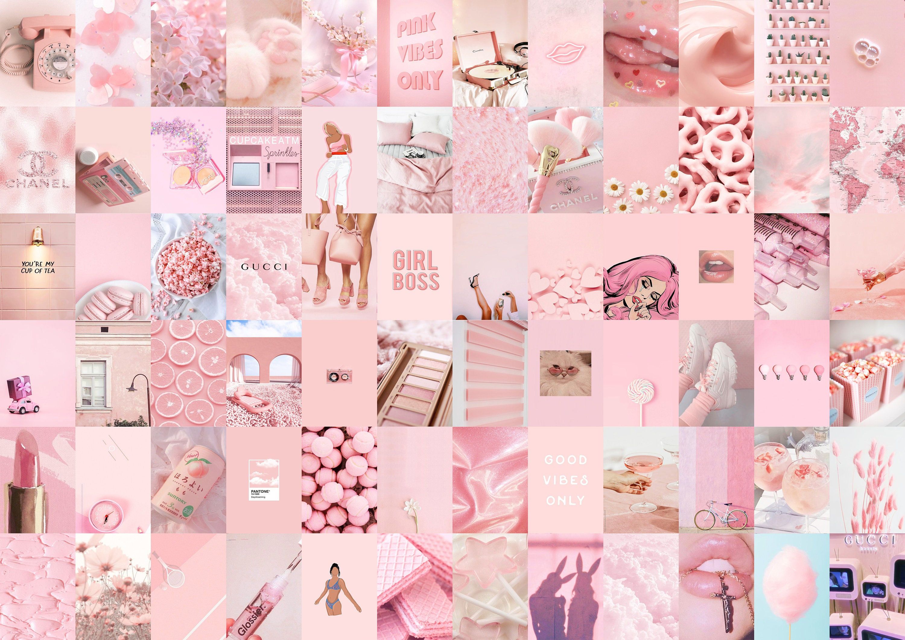  Hellrosa Hintergrundbild 3000x2121. Blush Pink Collage Kit Rosa Ästhetische Fotocollage Rosa Raumdekoration DIGITAL DOWNLOAD 130 Stück
