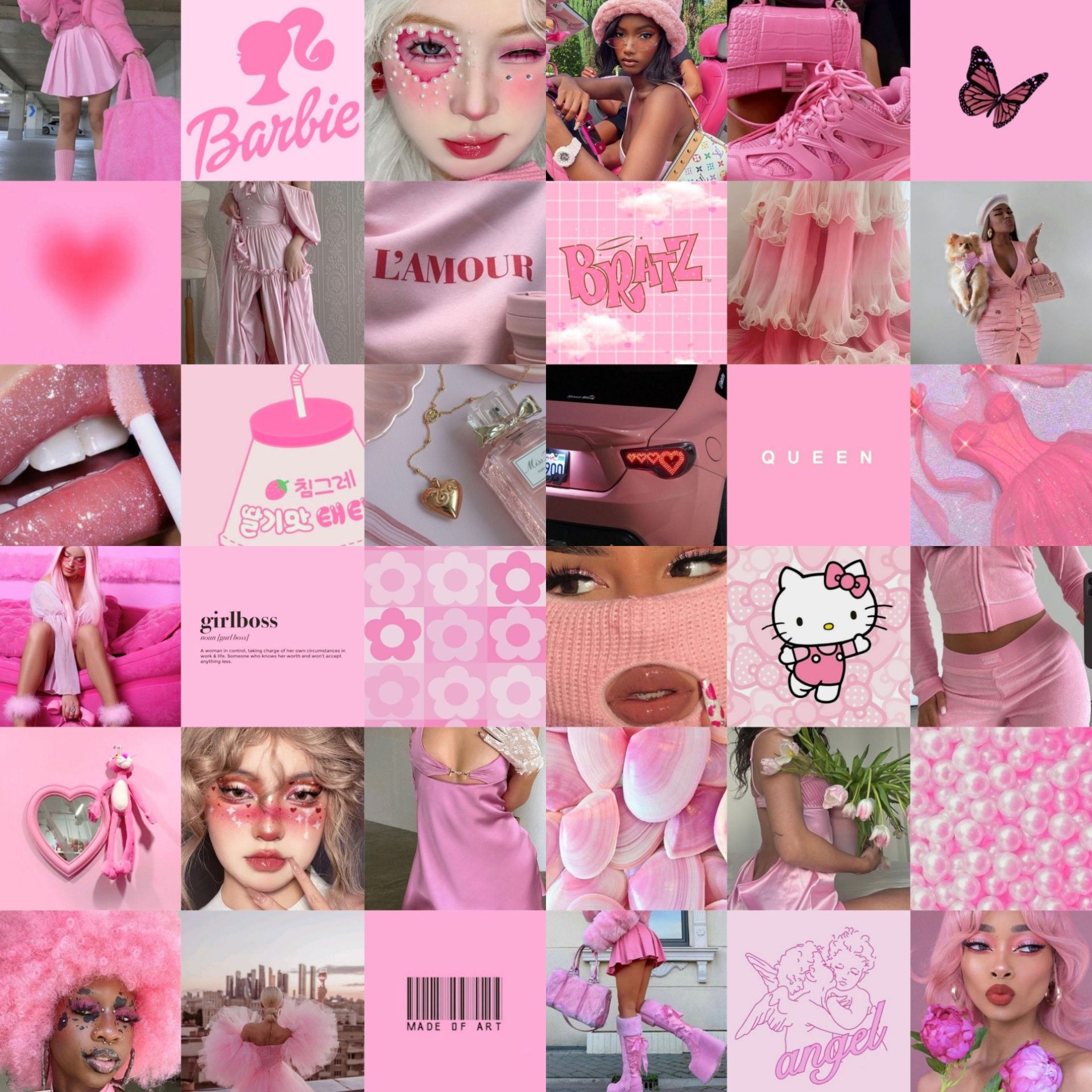  Hellrosa Hintergrundbild 1920x1920. 30 60 Physical Pink Aesthetic Collage Kit Rosa Fototapete