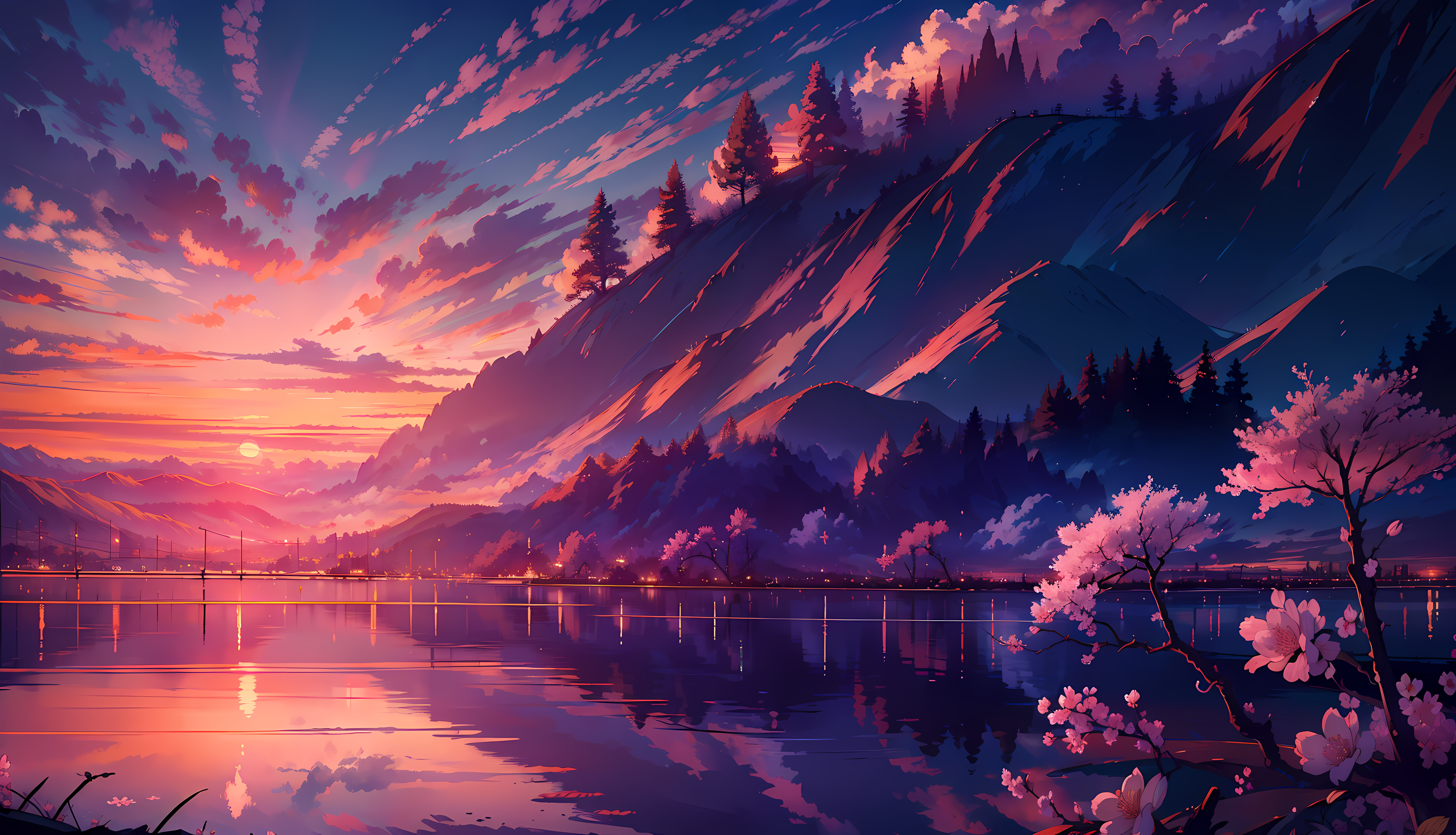  Mac 4k Hintergrundbild 3904x2240. Anime Landscape HD Wallpaper and Background