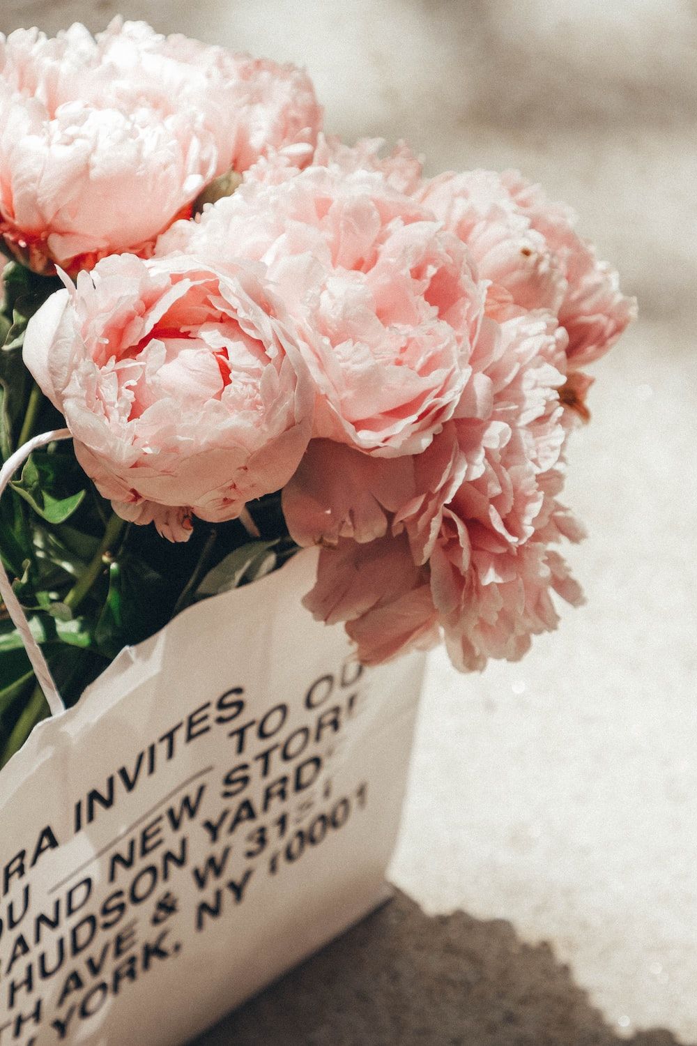  Pfingstrosen Hintergrundbild 1000x1500. Foto zum Thema Blumenstrauß aus rosa Pfingstrosen