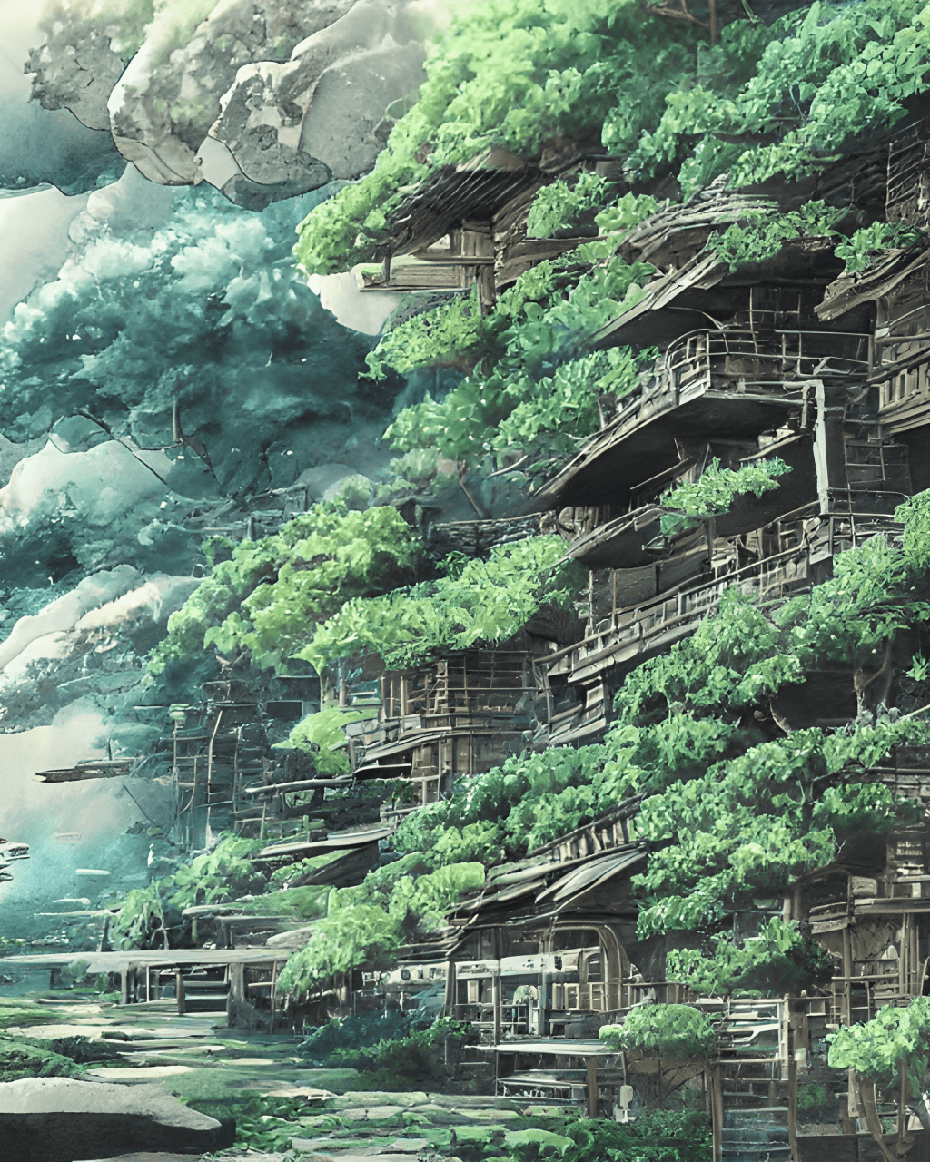  Landschaften Hintergrundbild 1024x1280. Anime Grafik Mit Japanischer Landschaft · Creative Fabrica