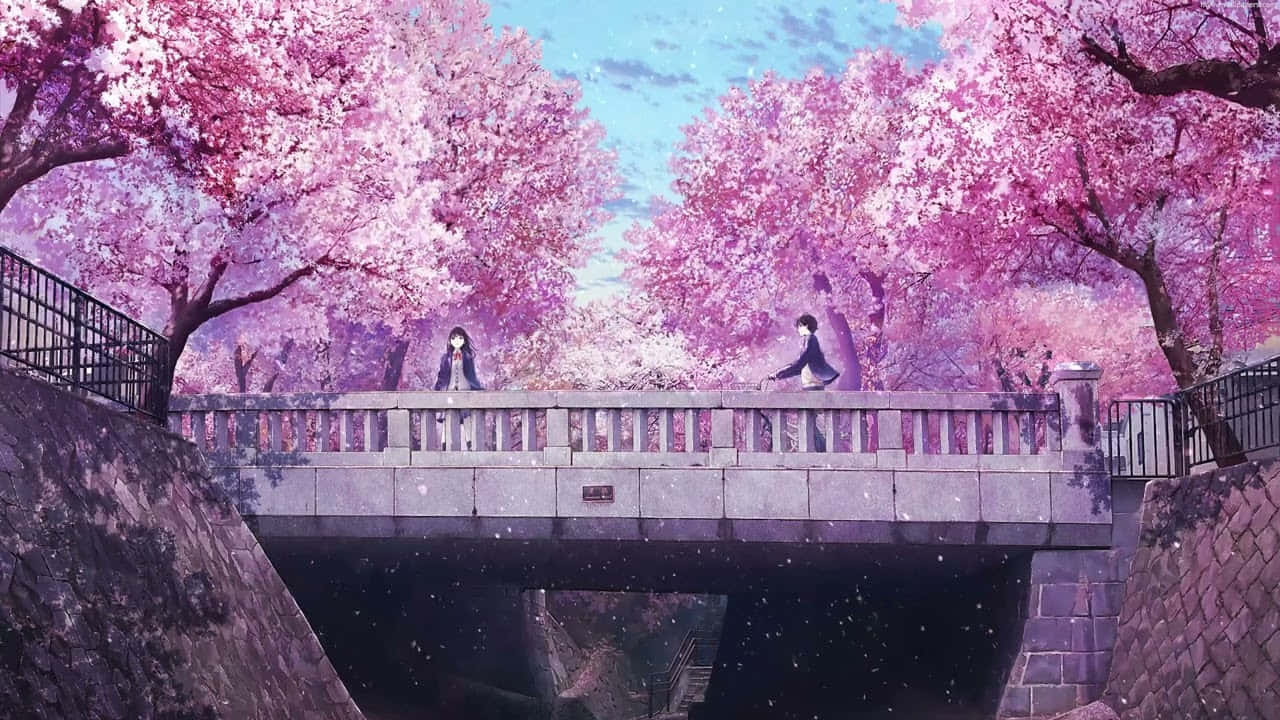  Landschaften Hintergrundbild 1280x720. Kirschblüten Anime Landschaft Wallpaper KOSTENLOS