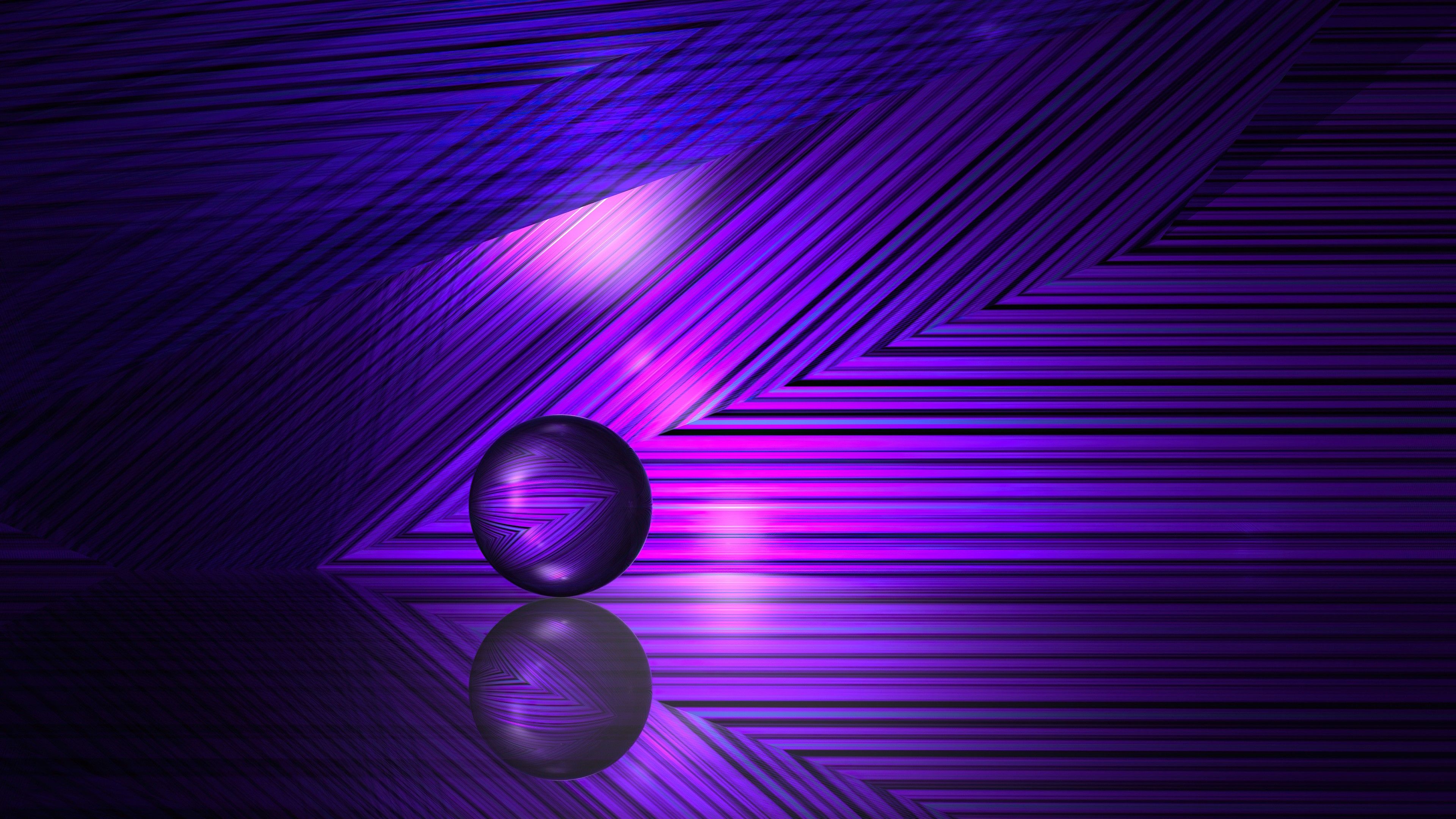  UHD Hintergrundbild 3840x2160. Purple Lines And Ball Lights Shades 4K HD Purple Aesthetic Wallpaper