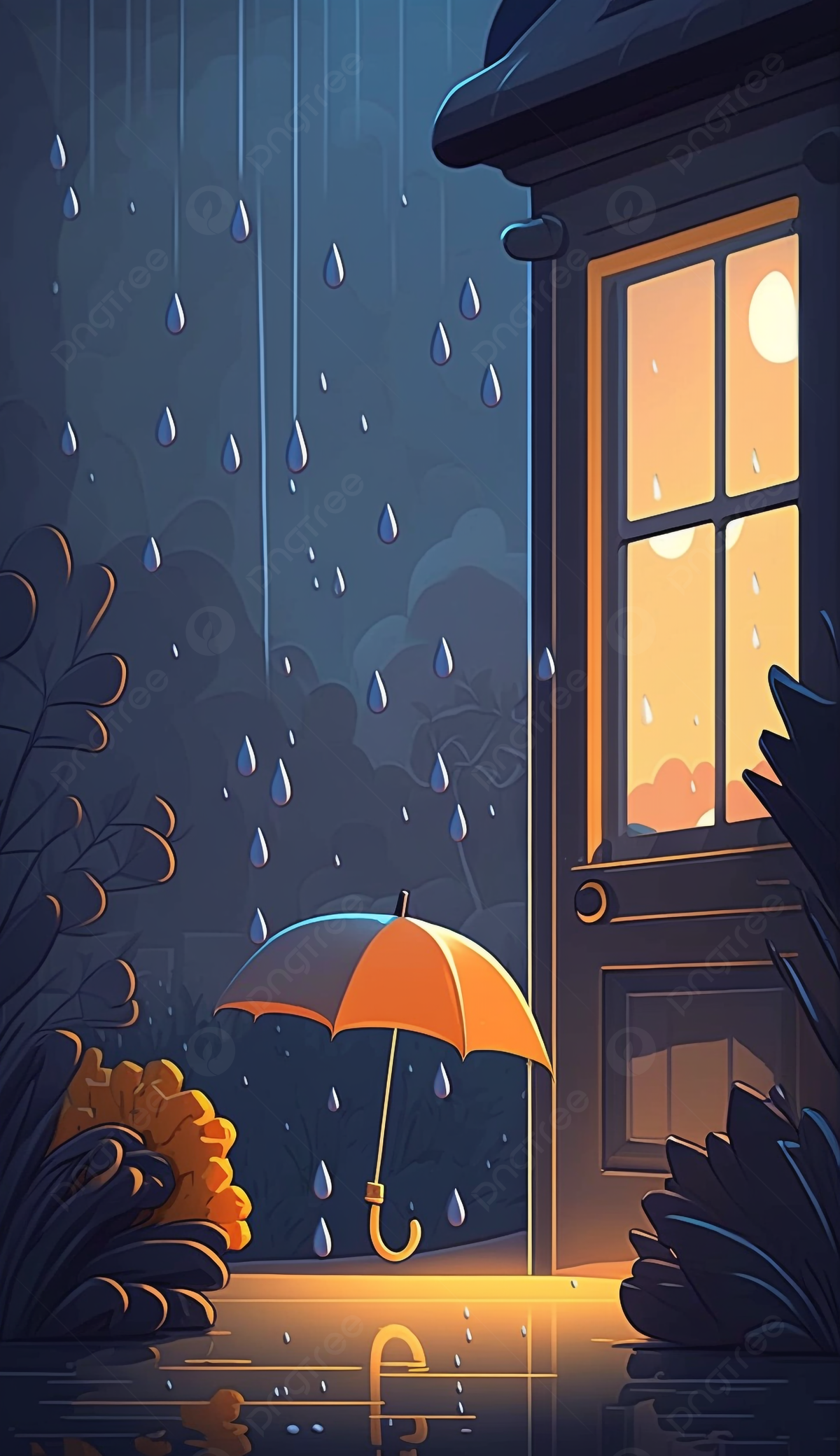  Regen Hintergrundbild 1200x2080. Licht Fenster Haus Regenschirm Pflanze Regen Stadt ästhetischer Hintergrund Hintergrundbild zum kostenlosen Download