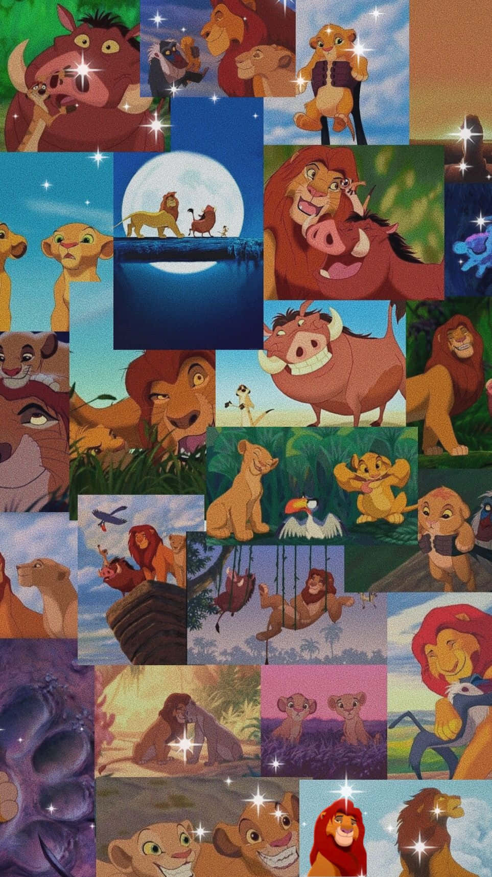  Schöne Tiere Hintergrundbild 963x1714. Downloaden Einecollage Von Disney Charakteren Im König Der Löwen Wallpaper