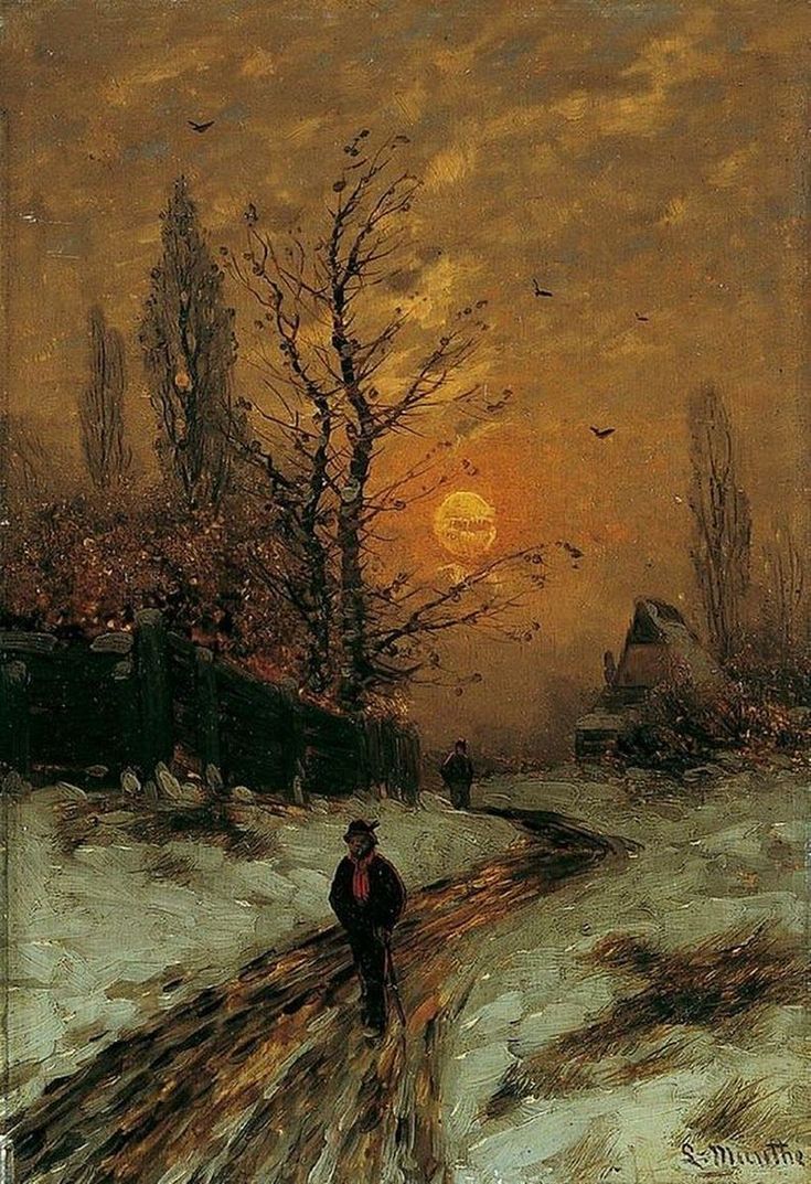  Winterwald Hintergrundbild 735x1073. Mondnacht im Winterwald (Moonlit night in the winter forest) by Ludwig Munthe. Winter landscape, Aesthetic art, Fine art