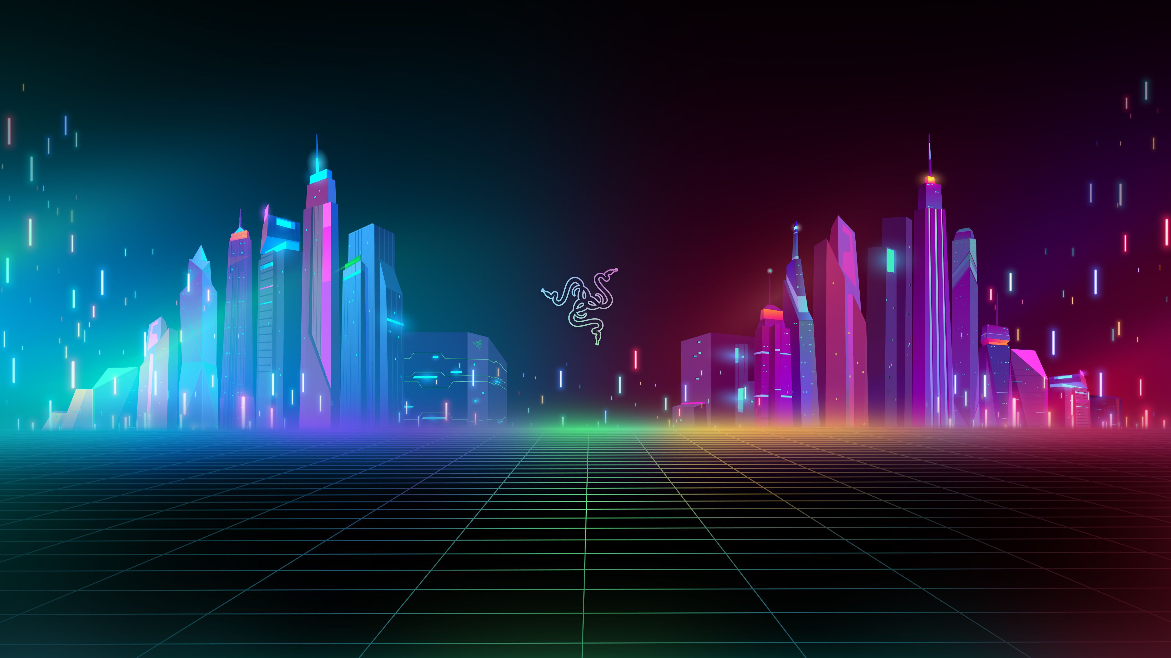  Razer Hintergrundbild 3840x2160. Razer Wallpaper 4K, Cyber city, Neon, Colorful