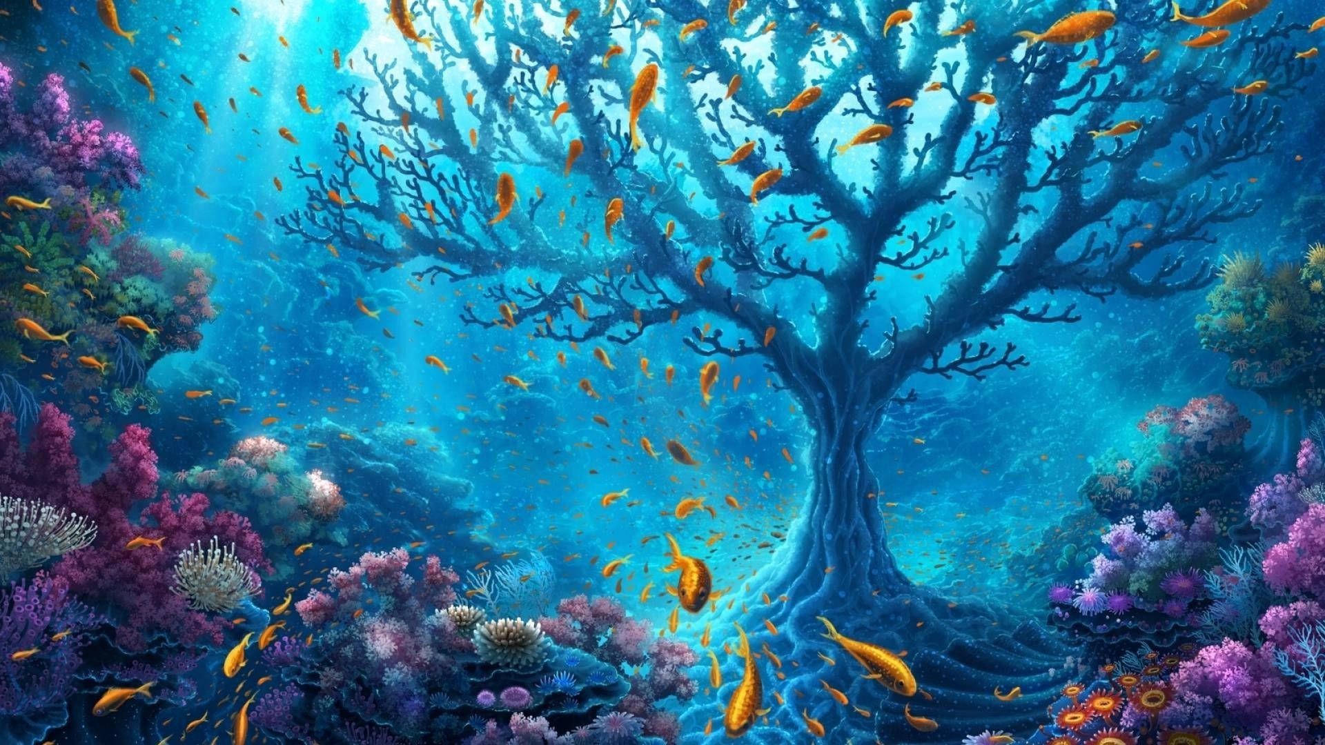  Meer Unterwasserwelt Hintergrundbild 1920x1080. Downloaden Eineoase Des Lebens Unter Wasser Wallpaper