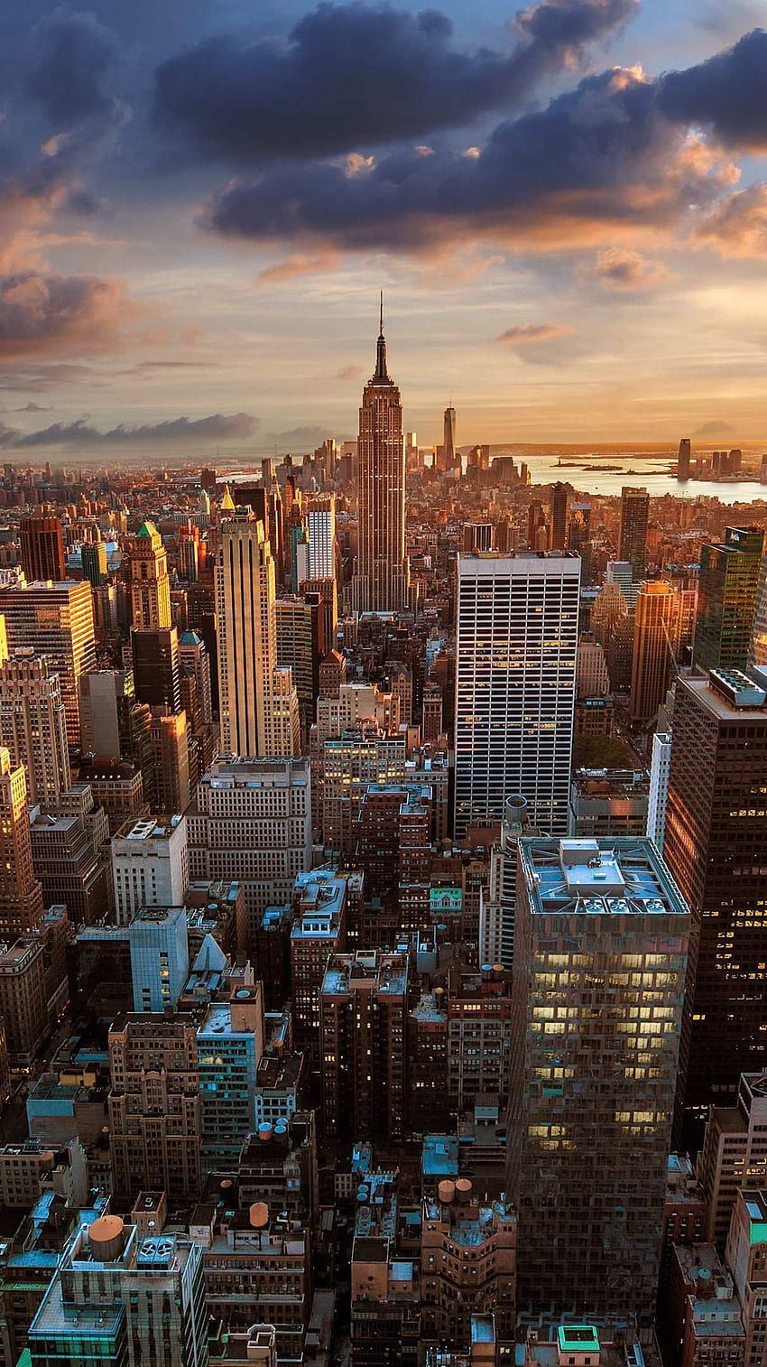  Empire State Hintergrundbild 850x1514. NewYork Empire State Building Sunset. New york, City, City aesthetic HD phone wallpaper