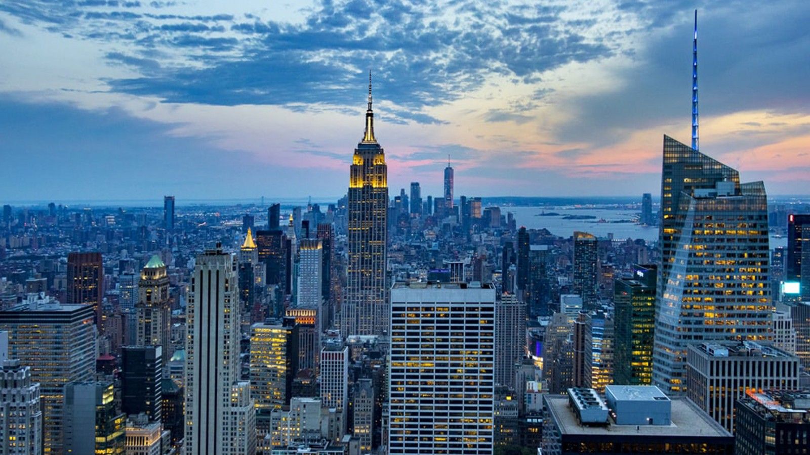  Empire State Hintergrundbild 1600x900. Blue Aesthetic New York City Buildings Sky Background HD Blue Aesthetic Wallpaper