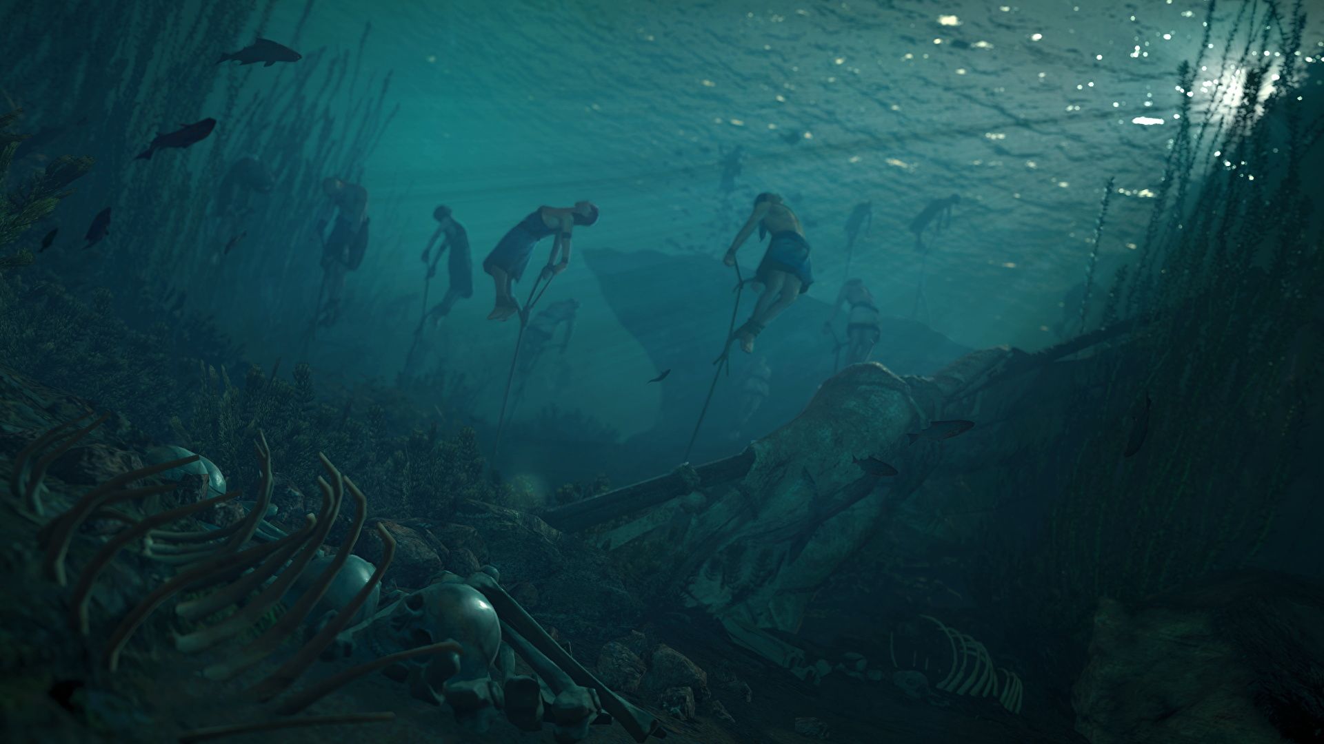  Meer Unterwasserwelt Hintergrundbild 1920x1080. Fotos Assassin's Creed Origins Unterwasserwelt Tot Leiche 1920x1080