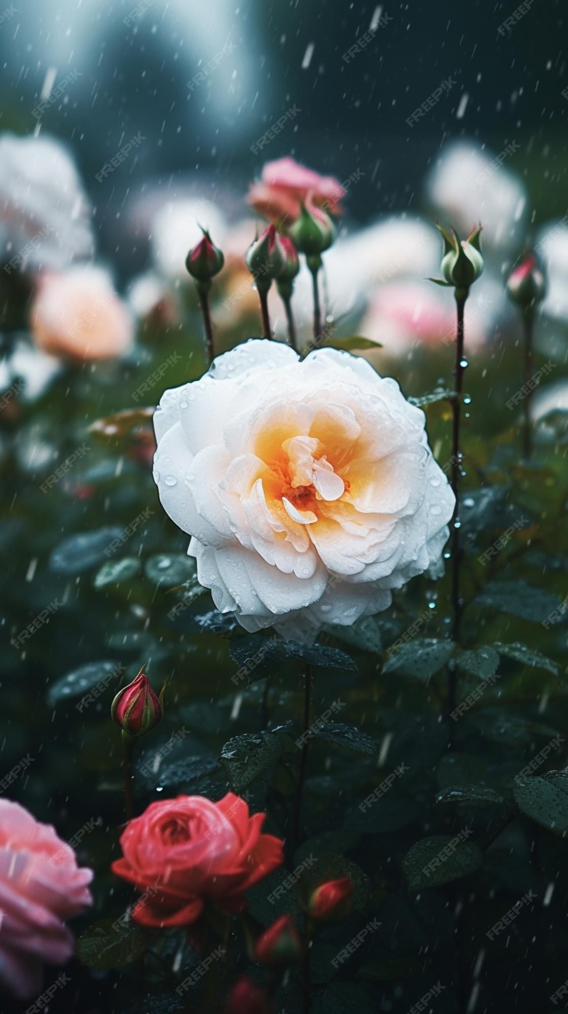  Weiße Rosen Hintergrundbild 1121x2000. Eine weiße rose im regen