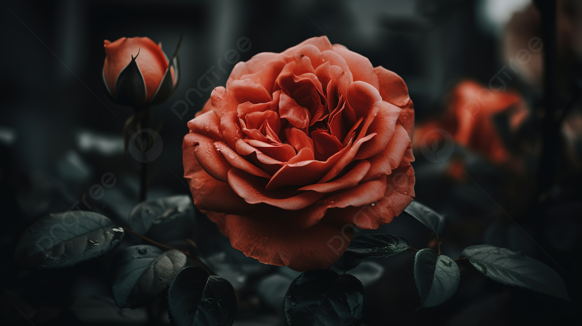 Rote Rosen Hintergrundbild 1200x673. Bild Einer Orangefarbenen Rose Im Dunklen Hintergrund, ästhetische Rosenbilder, ästhetisch, Rose Hintergrund, Foto und Bild zum kostenlosen Download