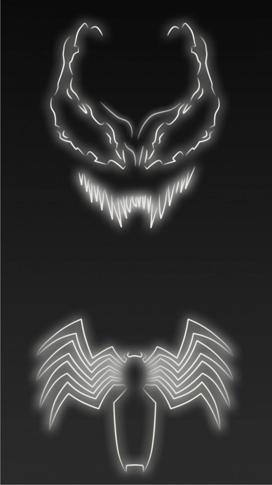  Venom Hintergrundbild 1080x1920. Download Neon White Venom Logos Wallpaper