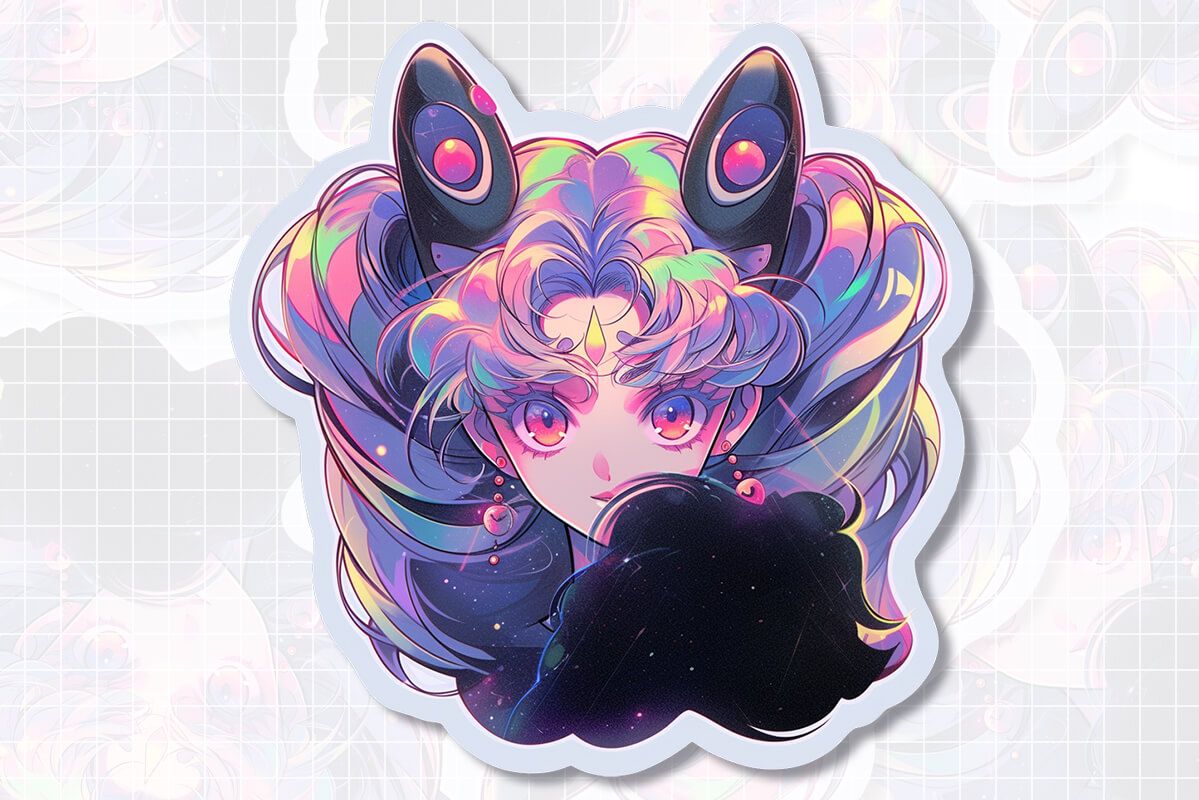  Cyber Hintergrundbild 1199x800. Aesthetic Anime Girl Holographic Sticker