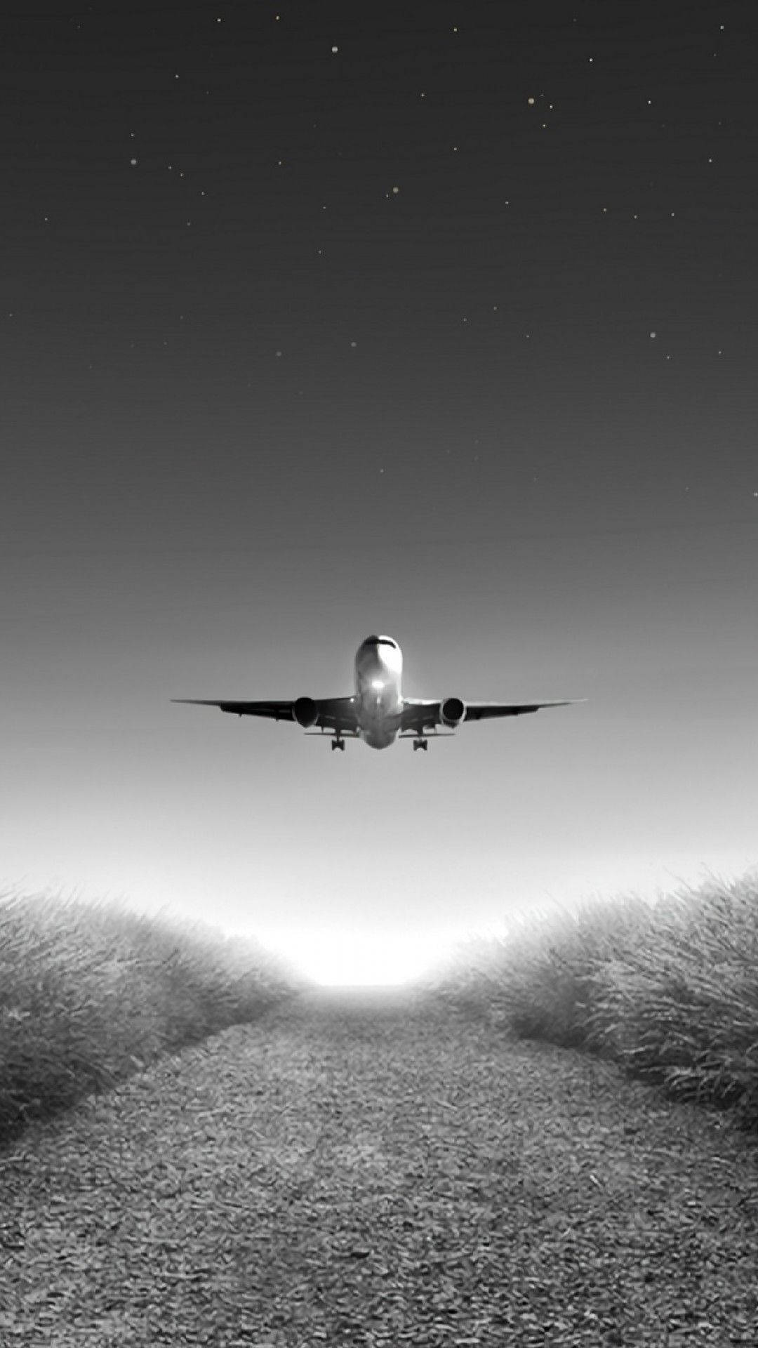  Flugzeug Hintergrundbild 1080x1920. Downloaden Sternein Grauskala Flugzeug iPhone Wallpaper