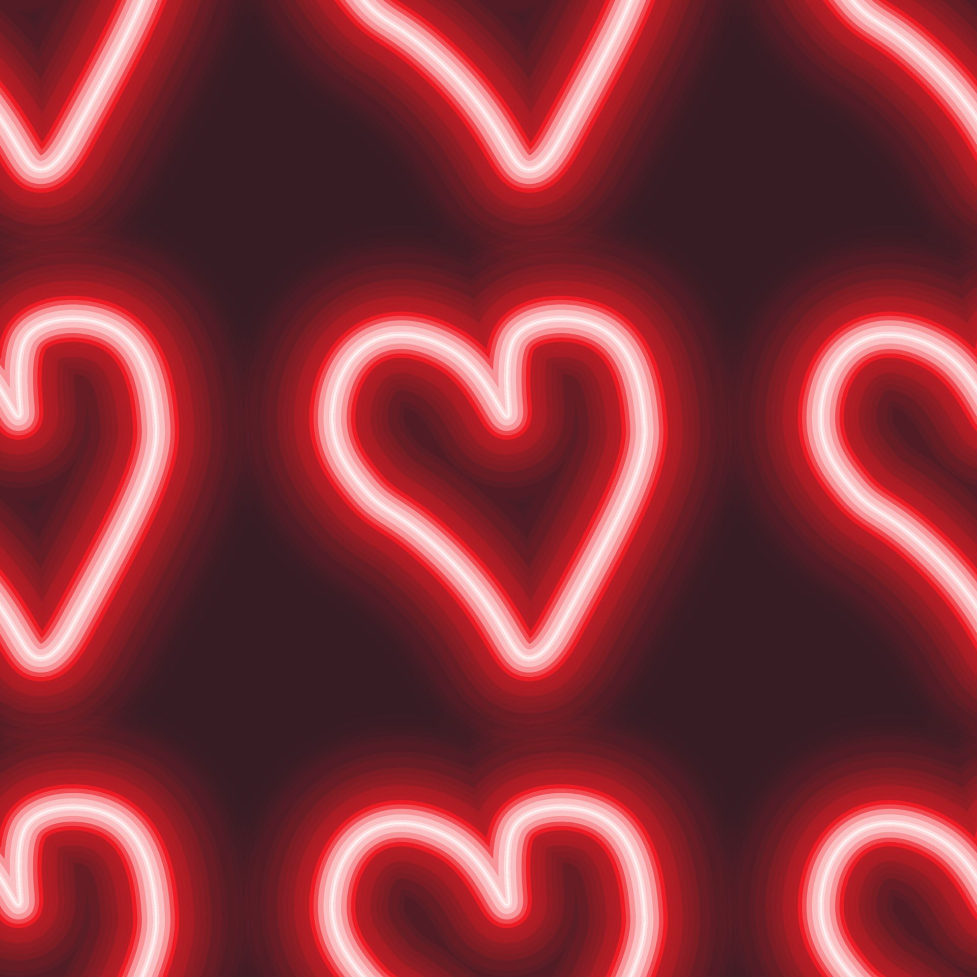  Valentinstag Hintergrundbild 1920x1920. Neonherzmuster. Valentinstag Muster. rote herzen auf dunklem hintergrund 5552715 Vektor Kunst bei Vecteezy