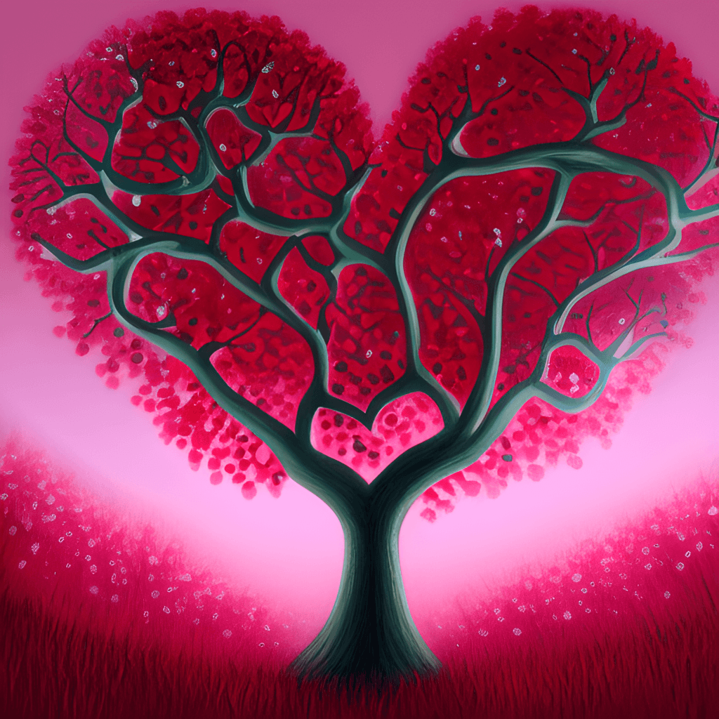  Valentinstag Hintergrundbild 1024x1024. 4K Grafik Zum Valentinstag: Bäume · Creative Fabrica