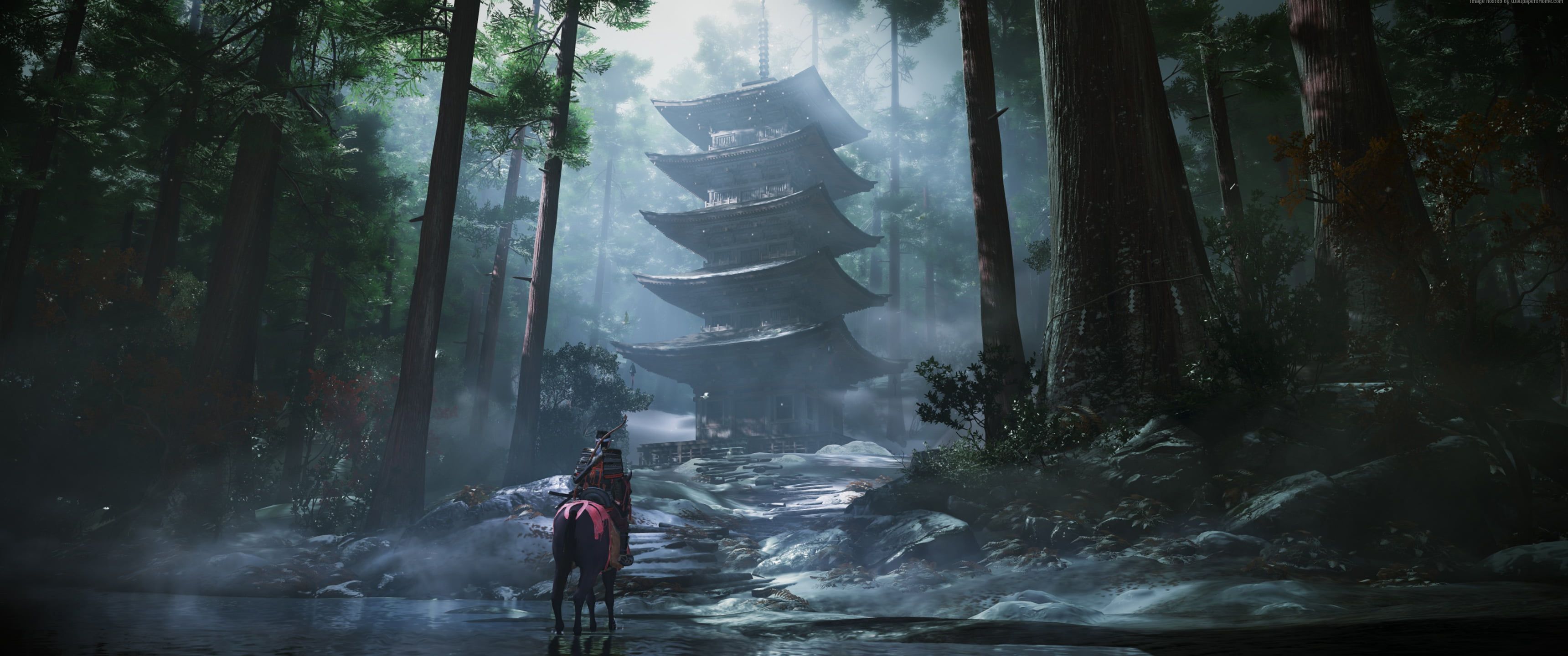  Ghost Of Tsushima Hintergrundbild 3440x1440. Video Games Video Game Art #tower #horse #samurai Ghost Of Tsushima #ultrawide #ultra Wide K #wallpaper #hdwallpape. Ghost Of Tsushima, Game Art, Video Game Art