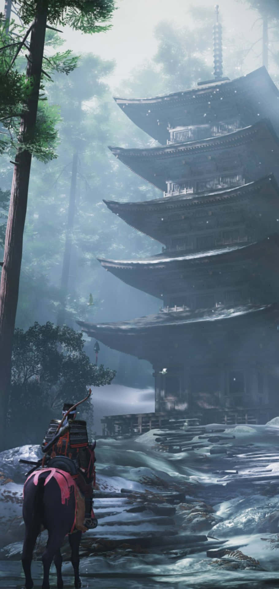  Ghost Of Tsushima Hintergrundbild 910x1920. Download Explore Feudal Japan on your iPhone with Ghost of Tsushima Wallpaper