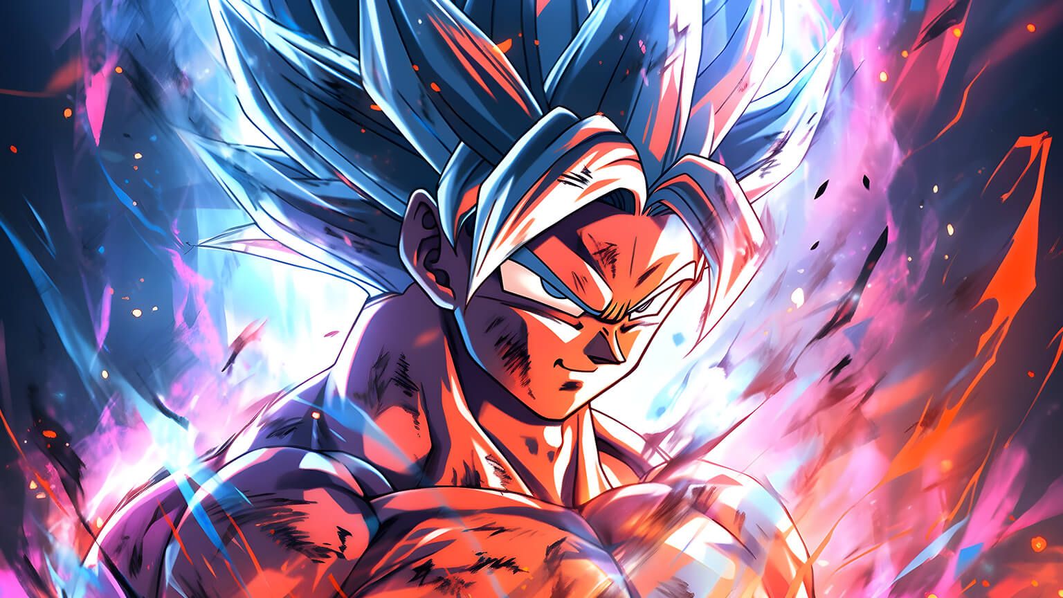  Goku Hintergrundbild 1536x864. Dragon Ball Goku Colorful Art Desktop Wallpaper Wallpaper, wallpaper dragon ball goku
