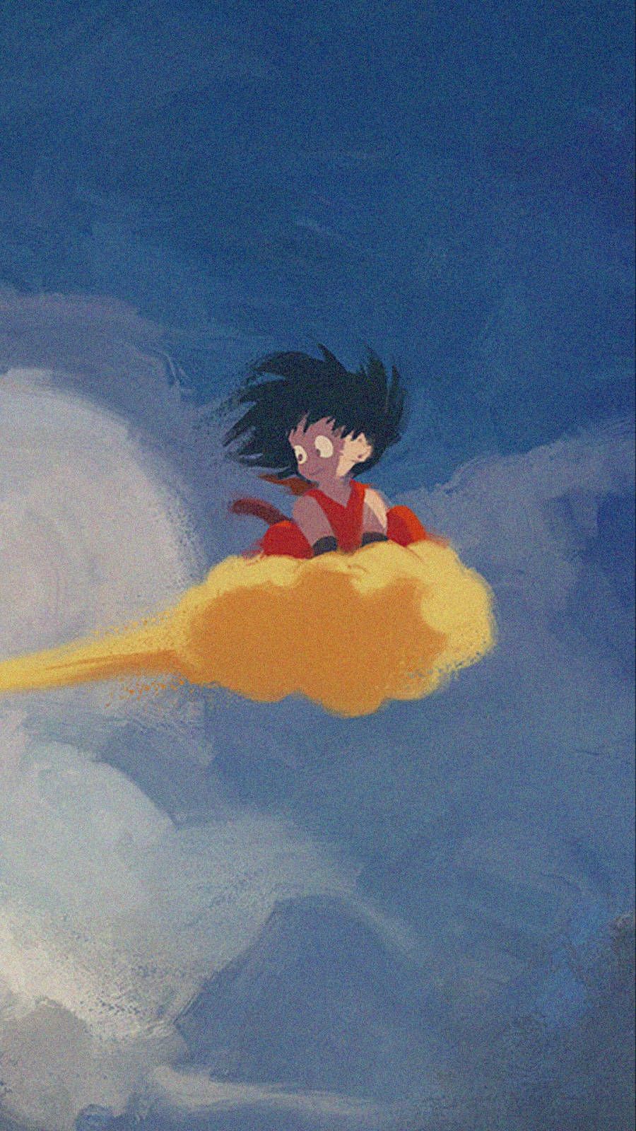  Goku Hintergrundbild 900x1600. Download Aesthetic Anime Goku On Flying Nimbus Phone Wallpaper