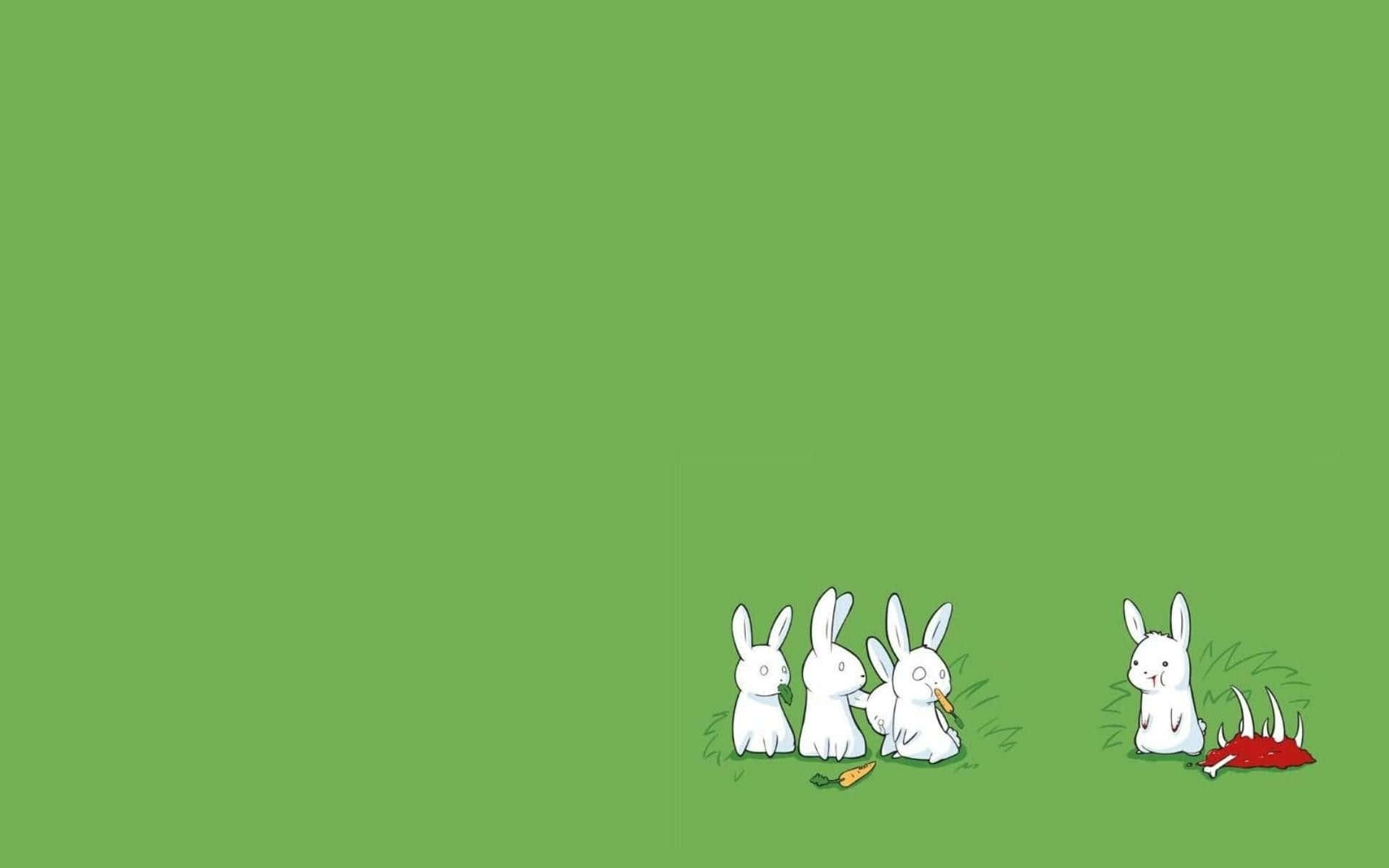  Kaninchen Hintergrundbild 1920x1200. Downloaden Einegruppe Von Kaninchen Steht Im Gras. Wallpaper