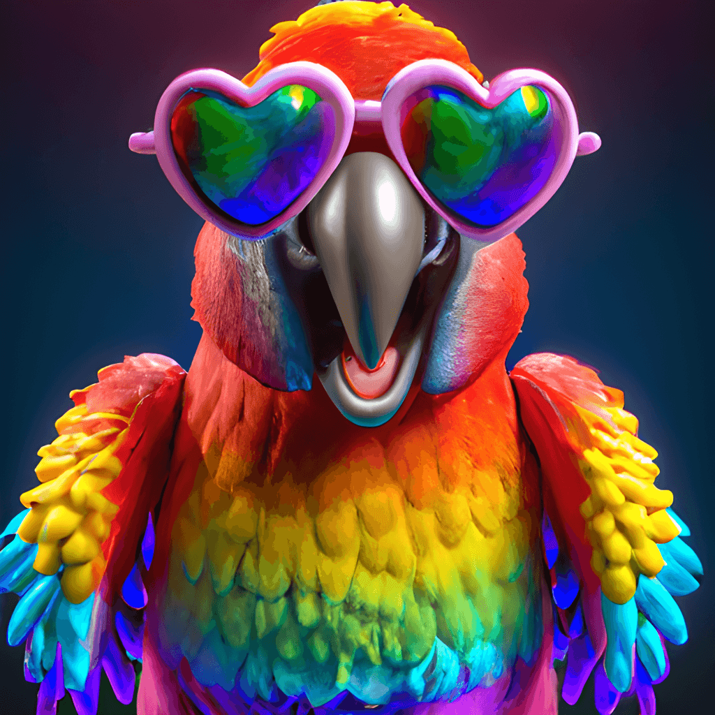  Papagei Hintergrundbild 1024x1024. Papagei in herzförmiger Sonnenbrille · Creative Fabrica