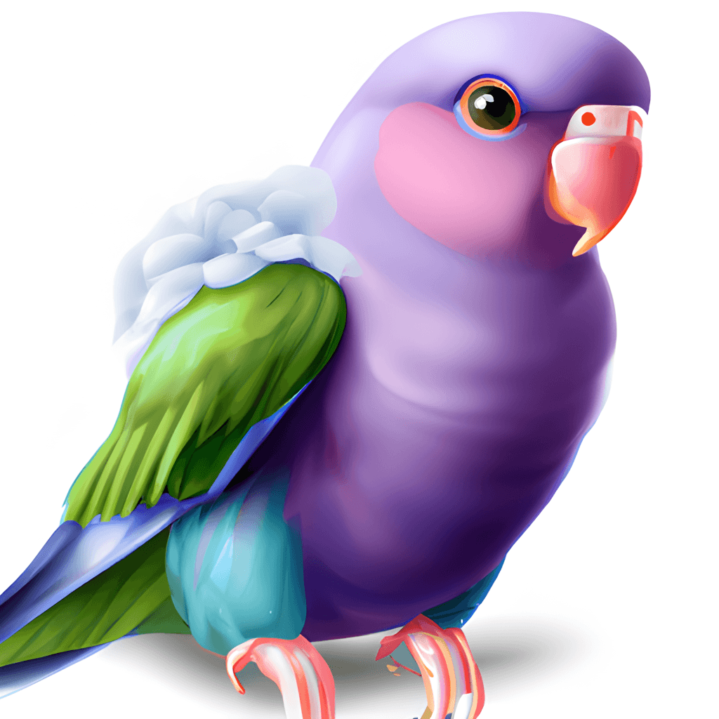  Papagei Hintergrundbild 1024x1024. Süßer, plumpiger, flauschiger Papagei für Erwachsene, violett, indischer Ringhalsausschnitt, ClipArt · Creative Fabrica