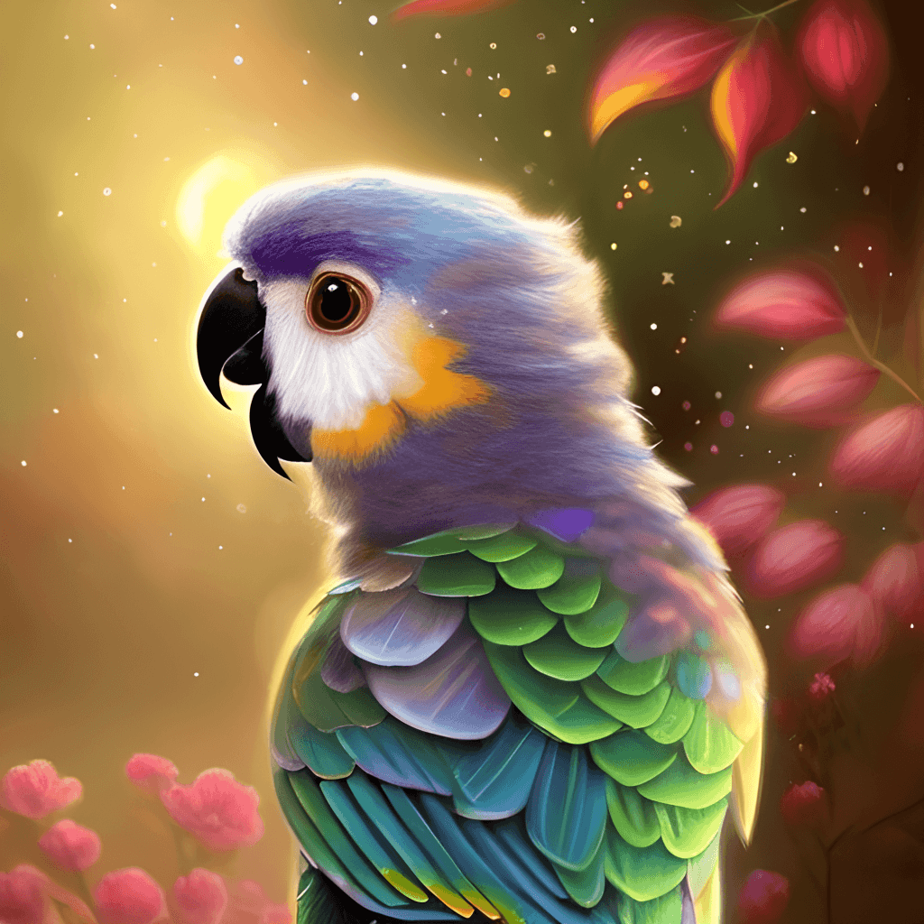  Papagei Hintergrundbild 1024x1024. Skurriles, Detailliertes Fantasy Niedliches Kawaii Papagei · Creative Fabrica