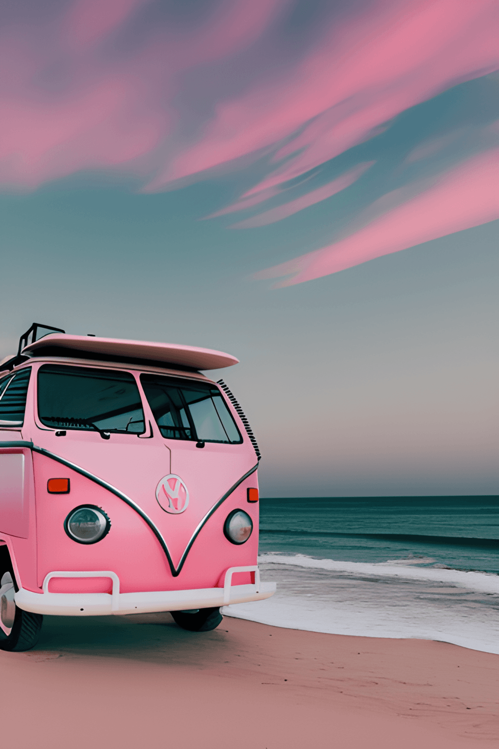  Volkswagen Hintergrundbild 1024x1538. A Beautiful Pink Volkswagen Camper · Creative Fabrica