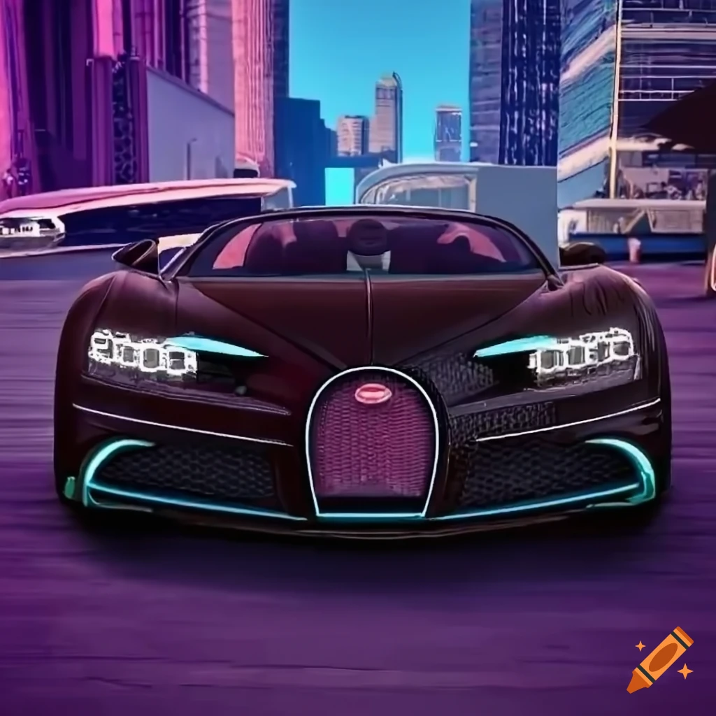  Bugatti Chiron Hintergrundbild 1024x1024. Bugatti chiron in the style of gta vice city on Craiyon