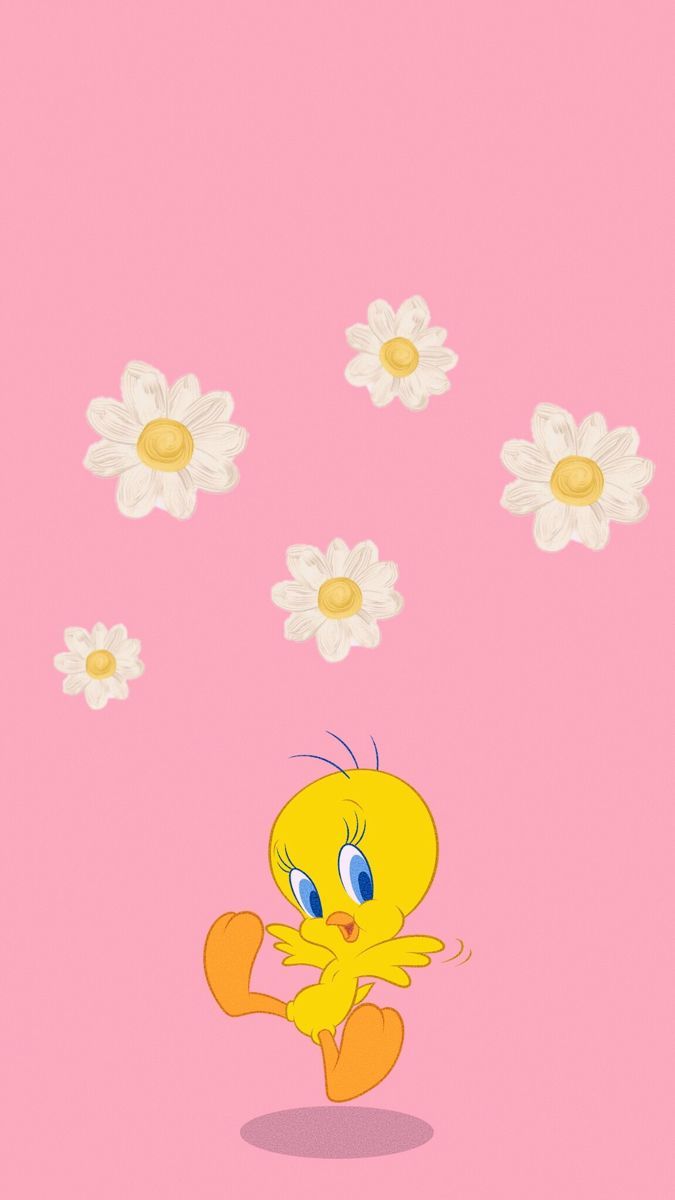  Looney Tunes Hintergrundbild 675x1200. Aesthetic Tweety Wallpaper with Flowers
