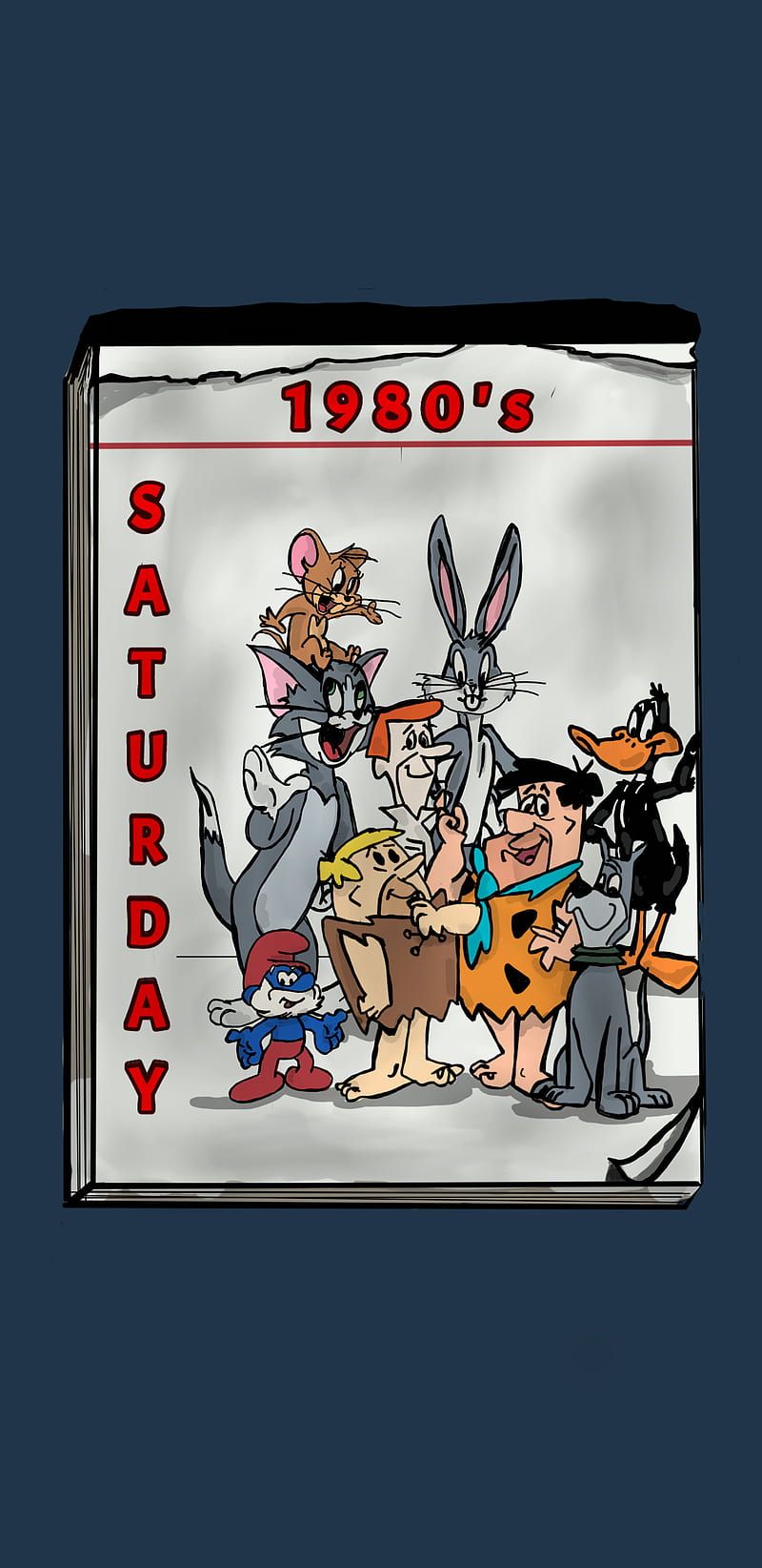  Looney Tunes Hintergrundbild 800x1644. 80s Toons, cartoons, 1980s, 80s, looney tunes, flintstones, bugs bunny, smurfs, HD phone wallpaper