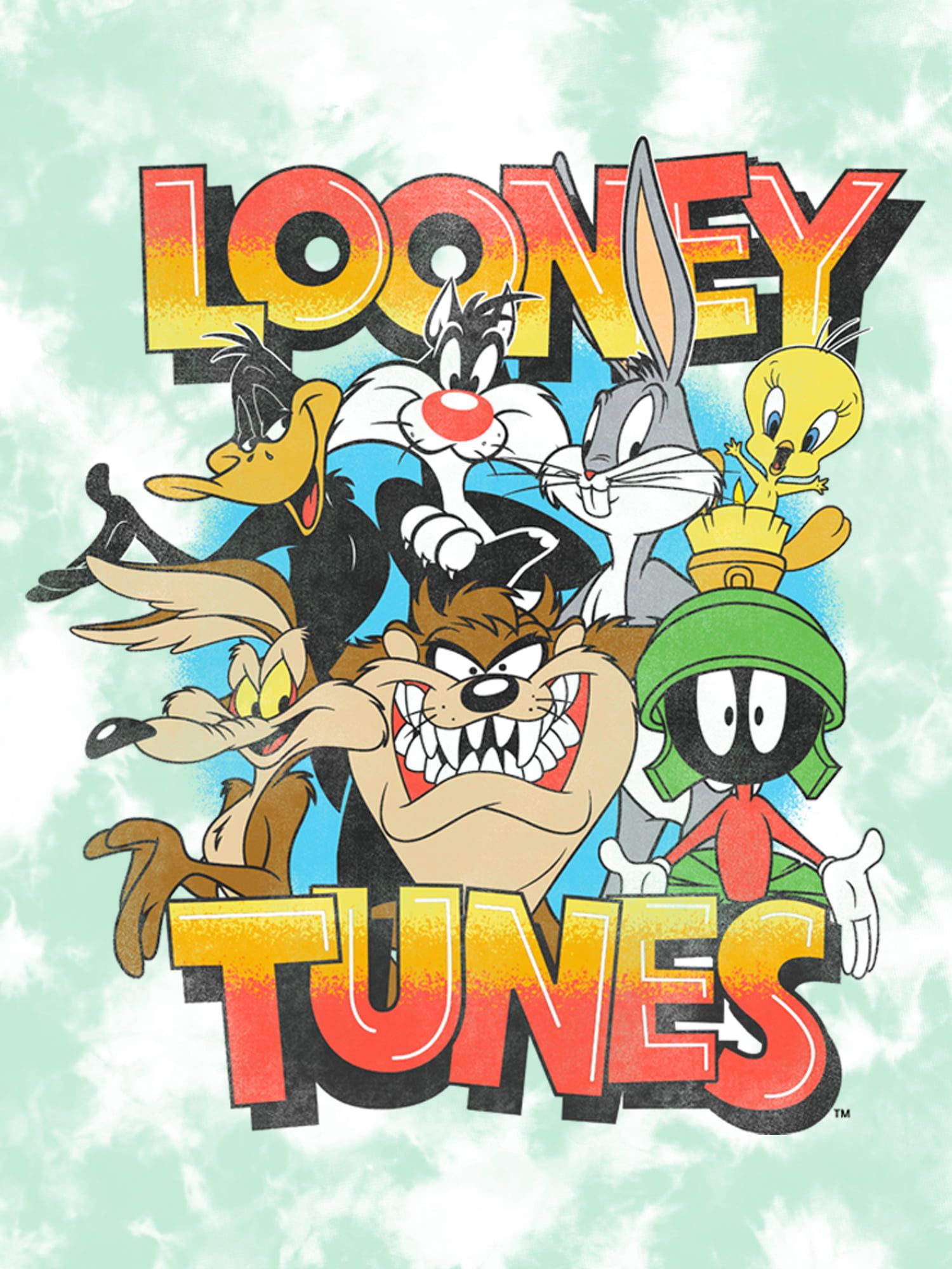  Looney Tunes Hintergrundbild 1500x2000. Looney Tunes Cast Sunset Tie Dye Graphic Tee (Men's & Big Men's)
