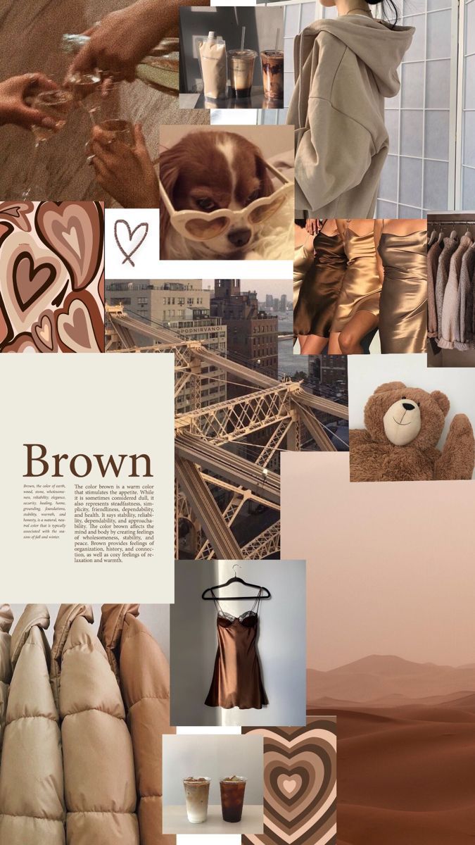  Braun Hintergrundbild 675x1200. Cozy Brown Aesthetic Collage