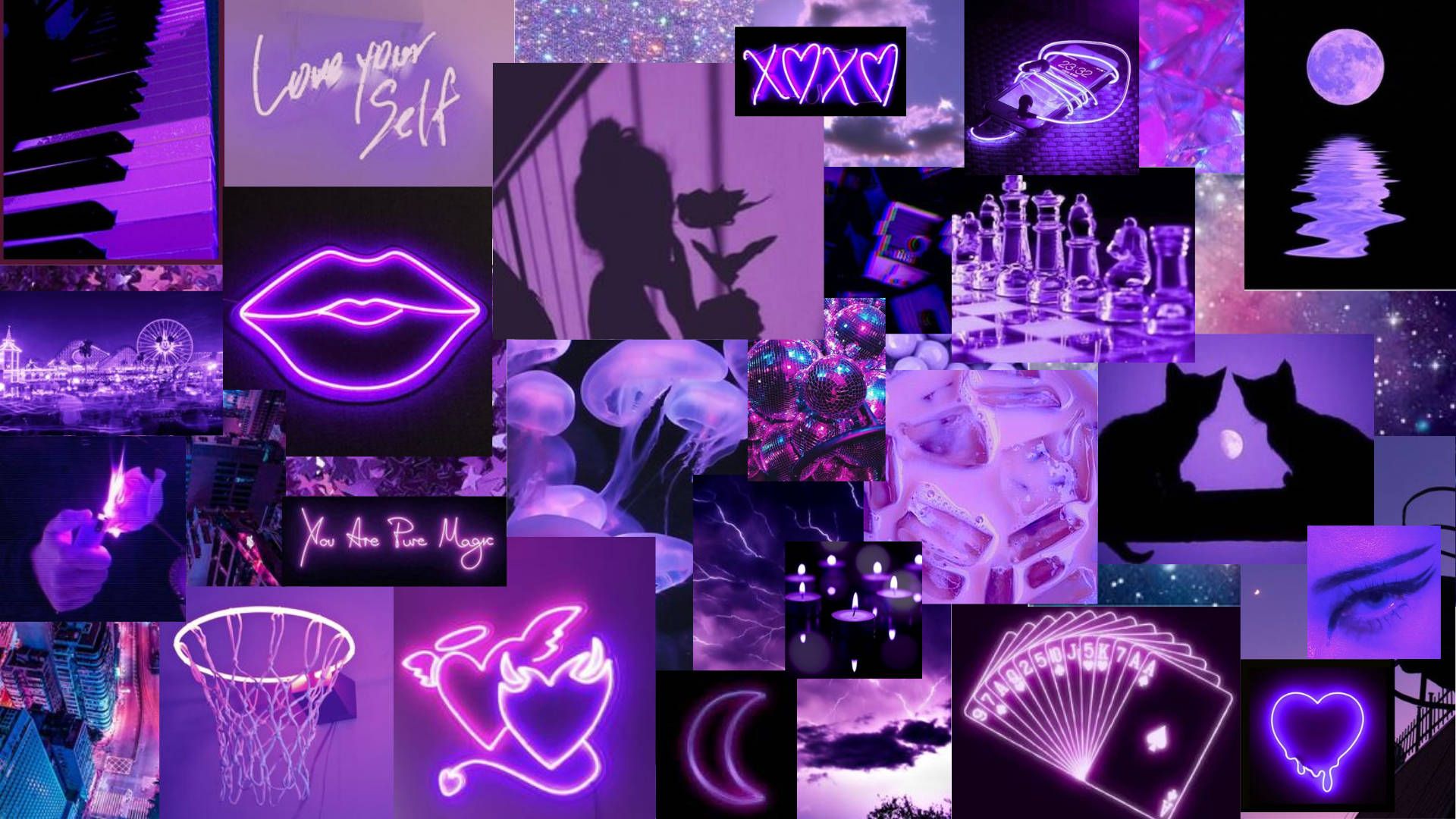  Violett Hintergrundbild 1920x1080. Download free Aesthetic Neon Violet Purple Wallpaper