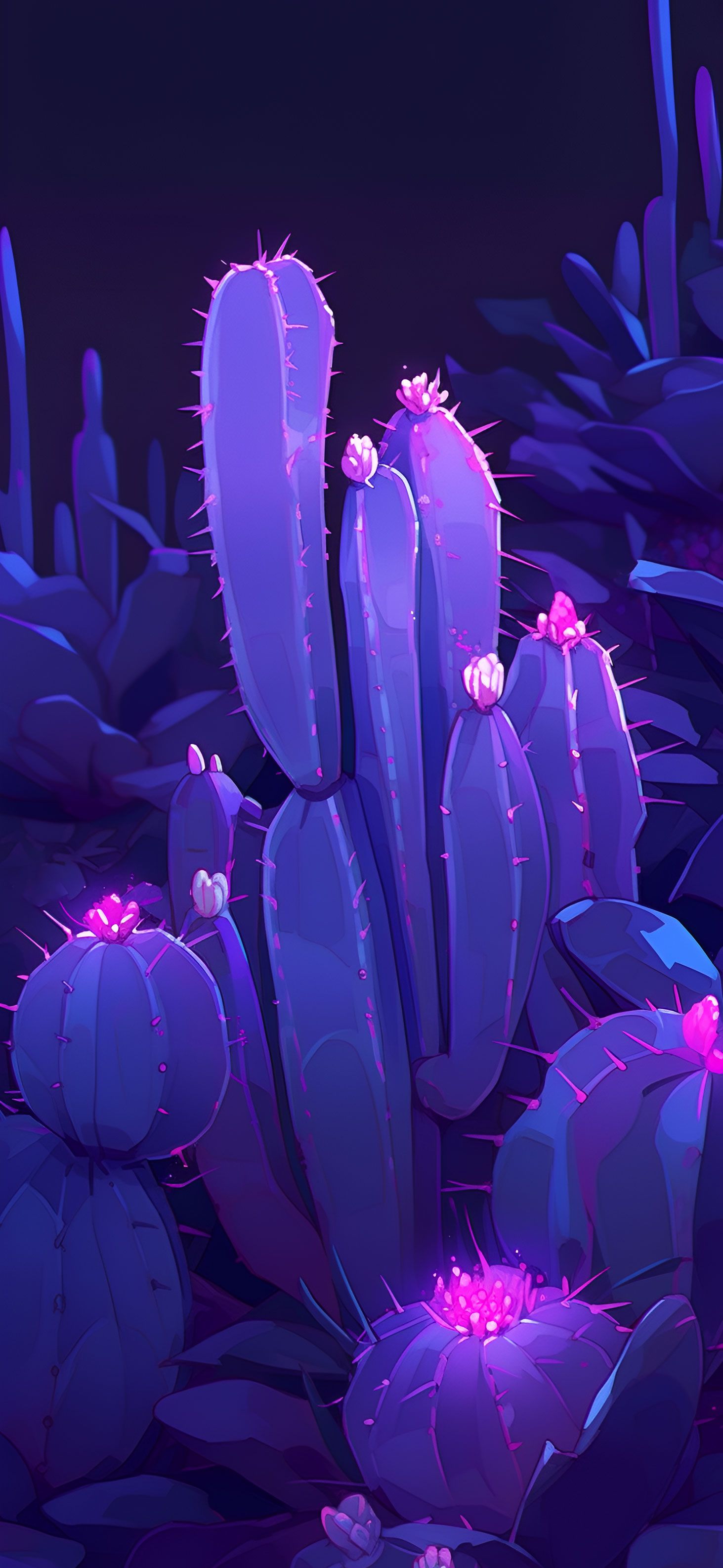  Magenta Hintergrundbild 1463x3171. Vibrant Purple Cacti with Bold Magenta Blooms Wallpaper