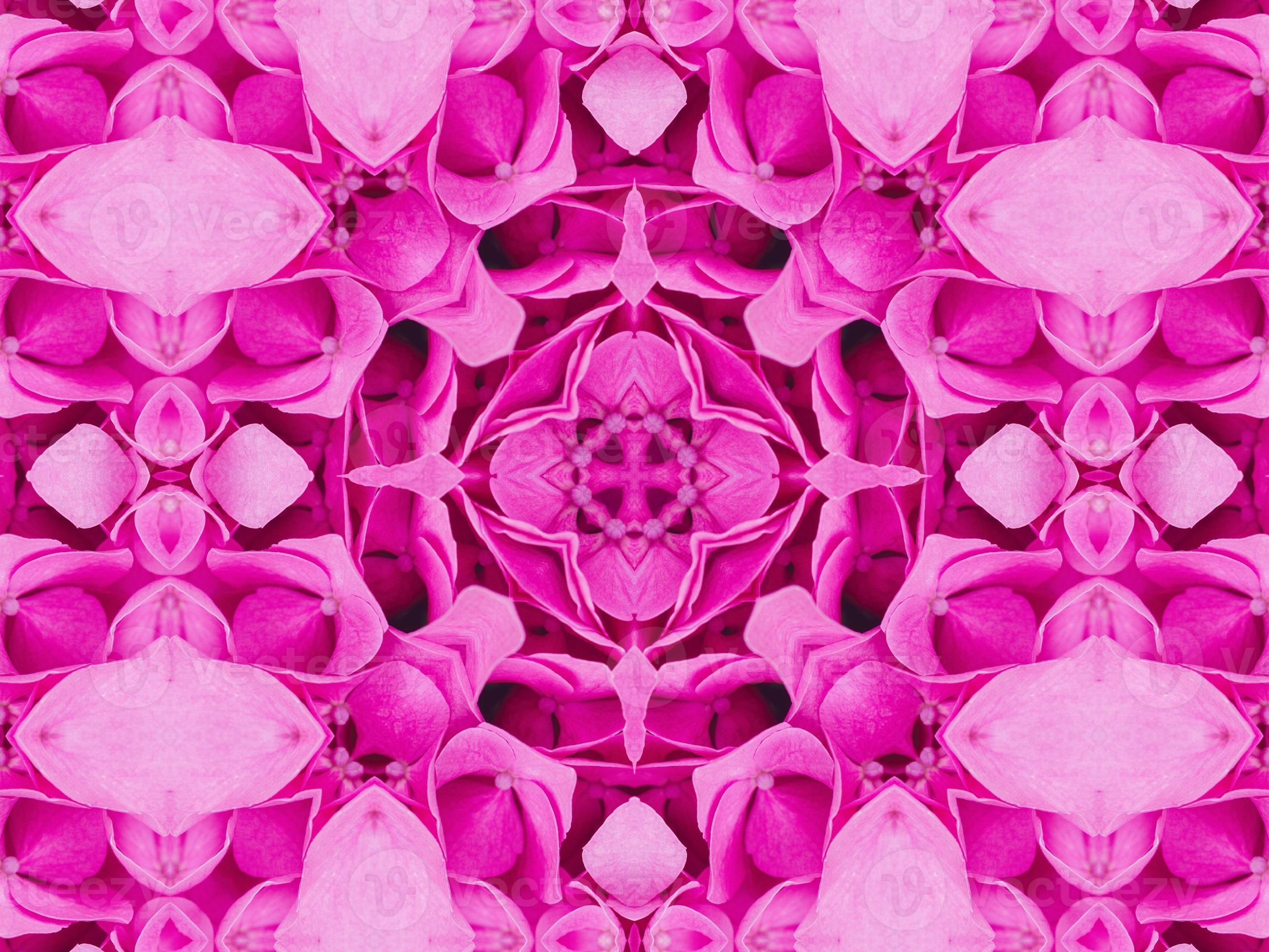 Magenta Hintergrundbild 2613x1960. Magenta floral kaleidoscope pattern. Pink flower abstract unique and aesthetic background