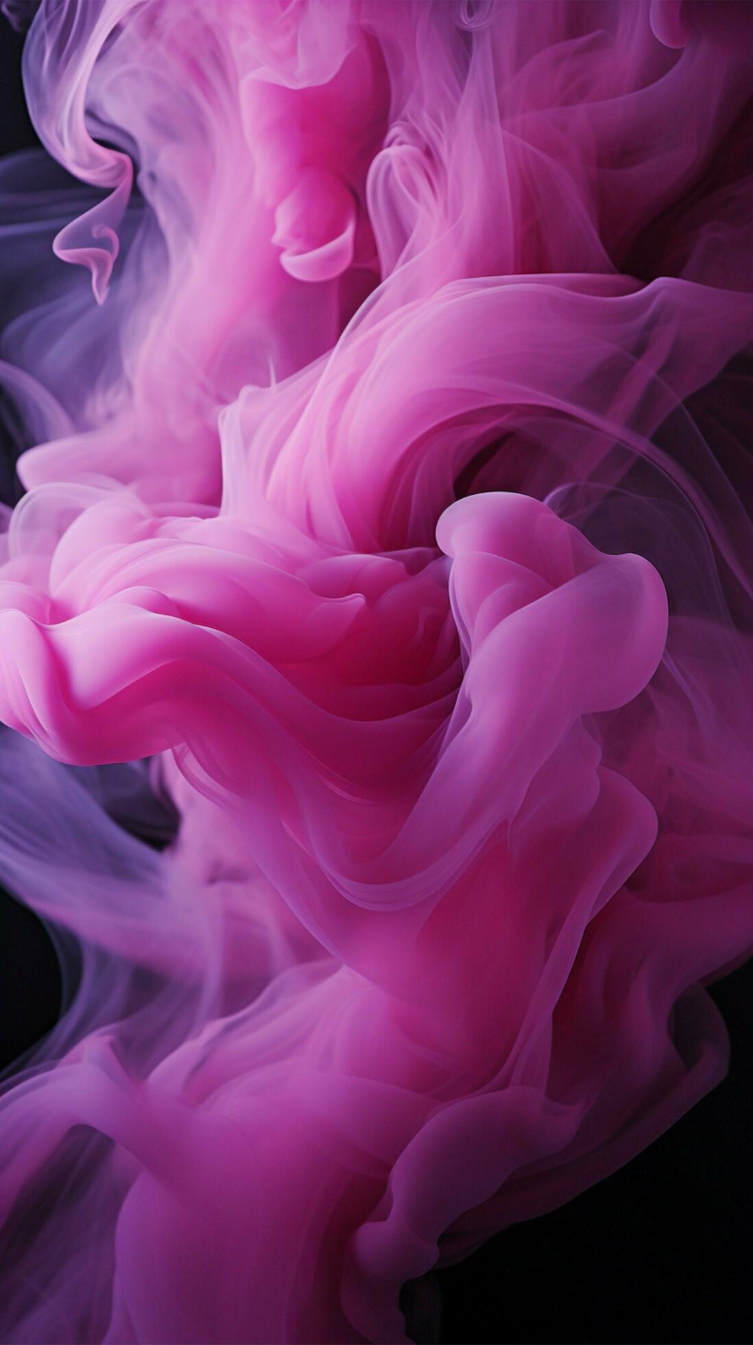  Magenta Hintergrundbild 1098x1960. Misty Pink, Magenta, and Purple Swirls on Dark Background Vertical Mobile Wallpaper AI Generated