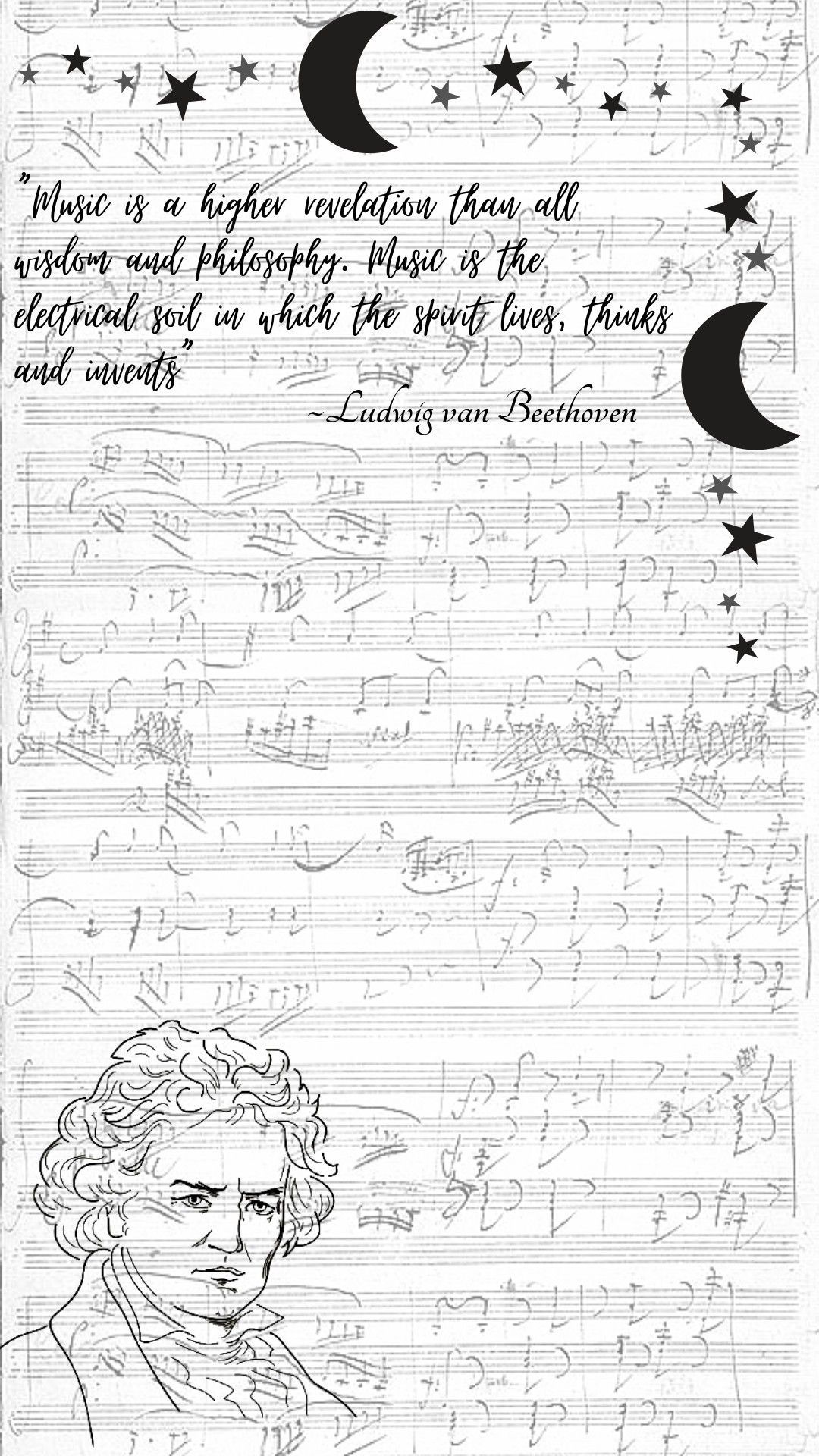  Ludwig Van Beethoven Hintergrundbild 1080x1920. Ludwig van Beethoven, aesthetic background, wallpaper, quote, stars. Classical music composers, Vintage music posters, Music jokes